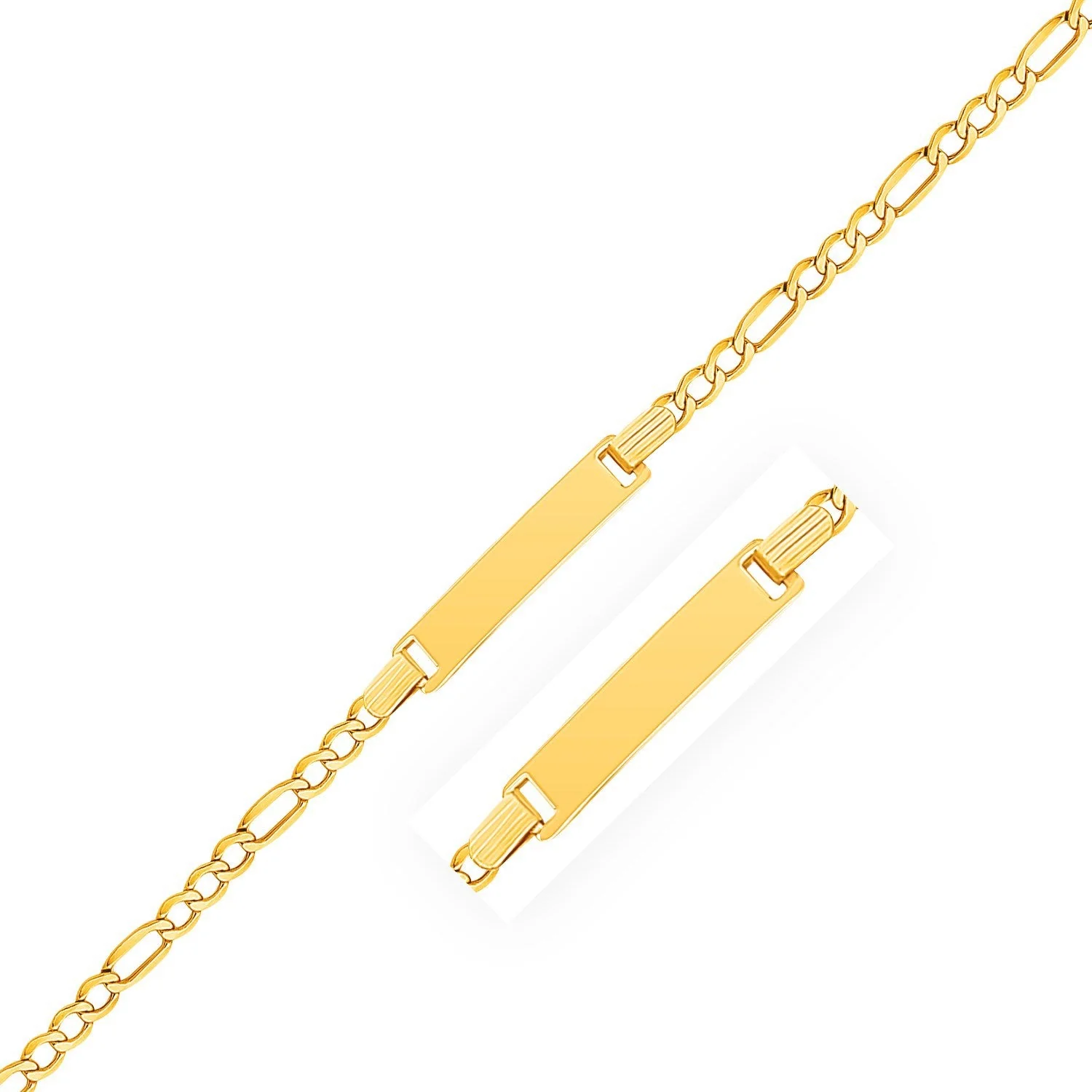 14k Yellow Gold Figaro Link Children's ID Bracelet - Image 4