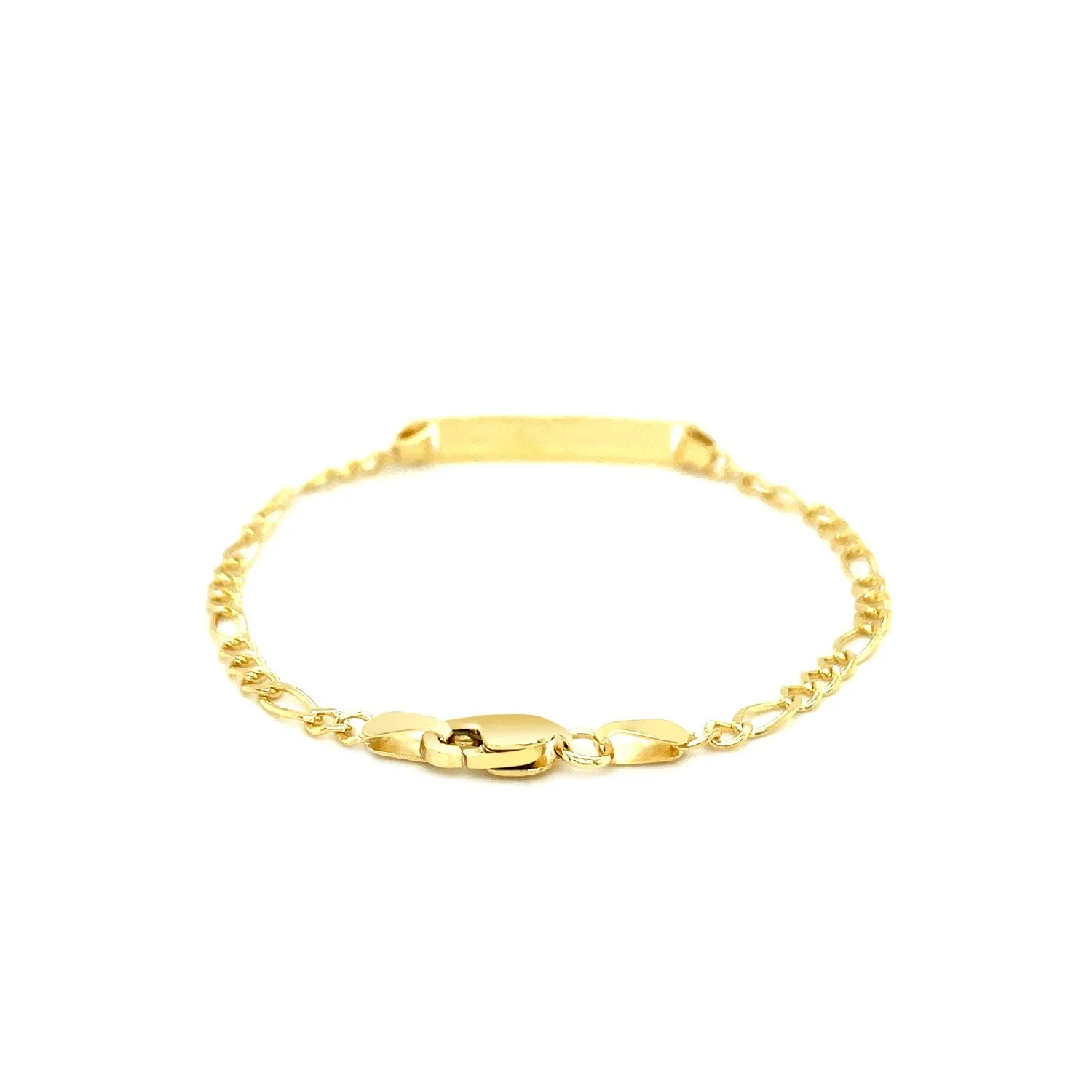 14k Yellow Gold Figaro Link Children's ID Bracelet - Image 7