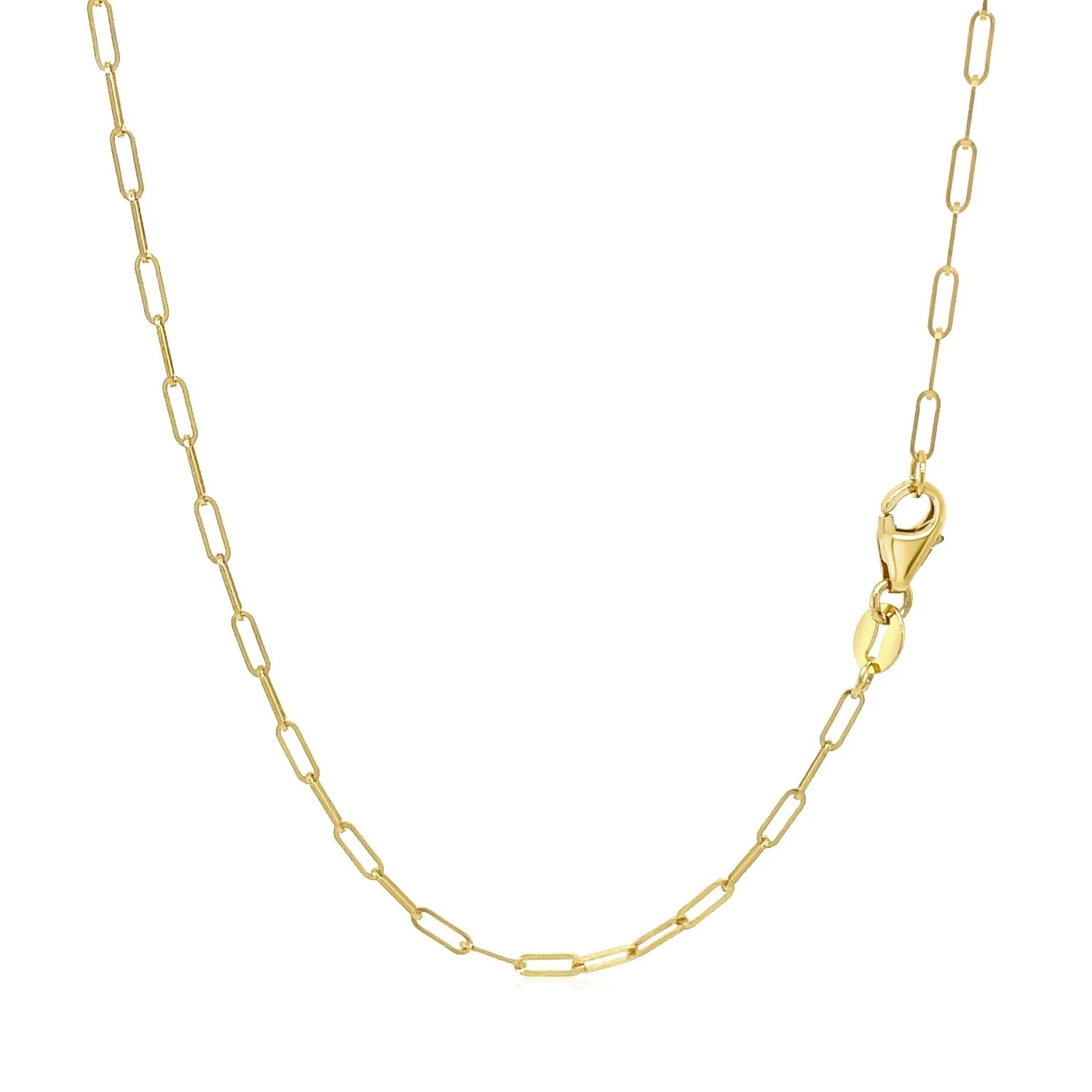 14K Yellow Gold Fine Paperclip Chain (1.5mm) - Image 9