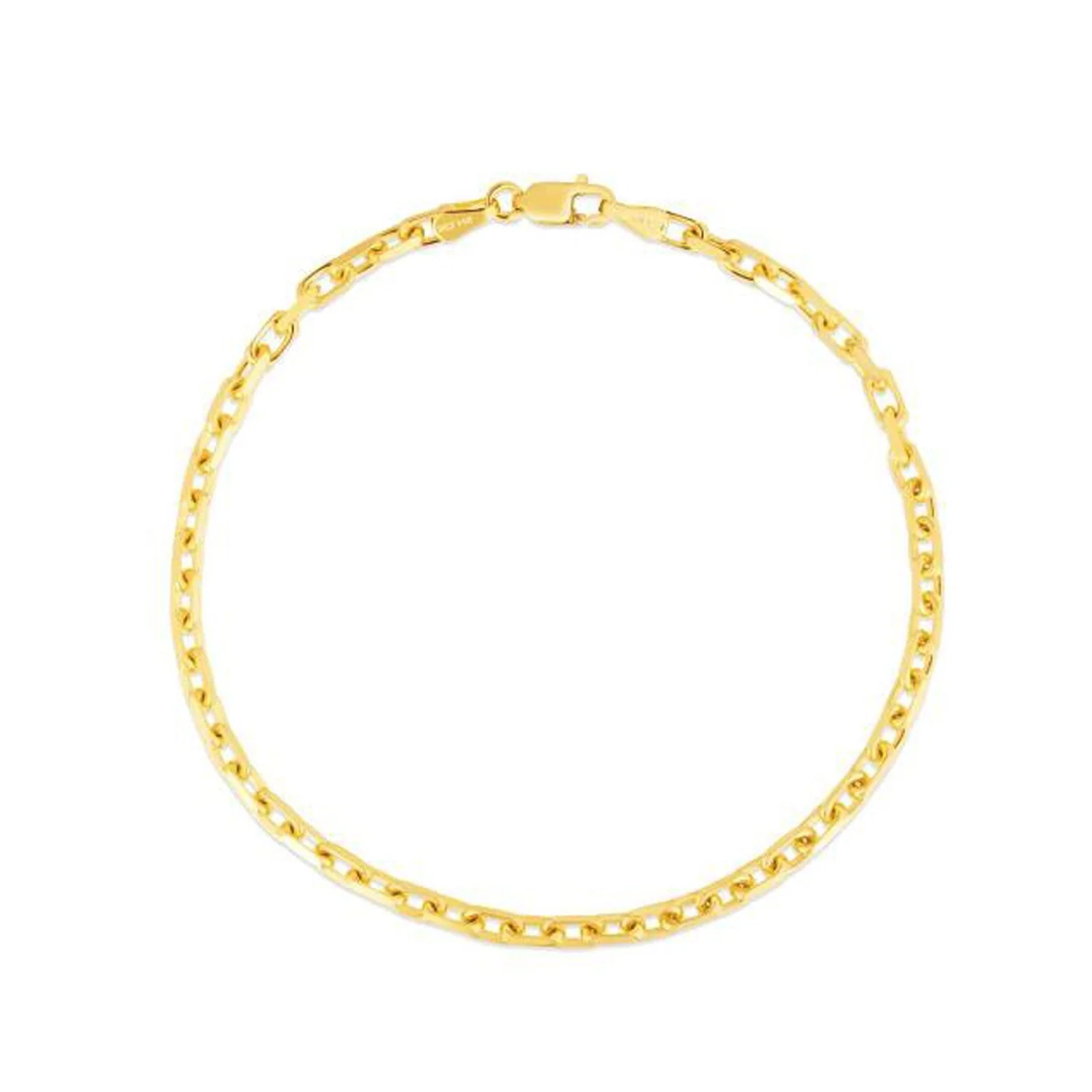 14k Yellow Gold French Cable Chain Bracelet (2.50 mm) - Image 2