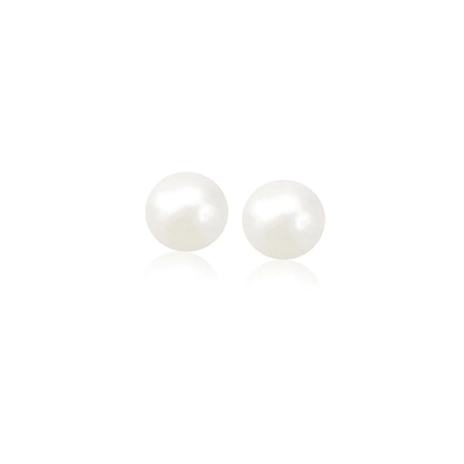 14k Yellow Gold Freshwater Cultured White Pearl Stud Earrings (6.0 mm) - Image 5