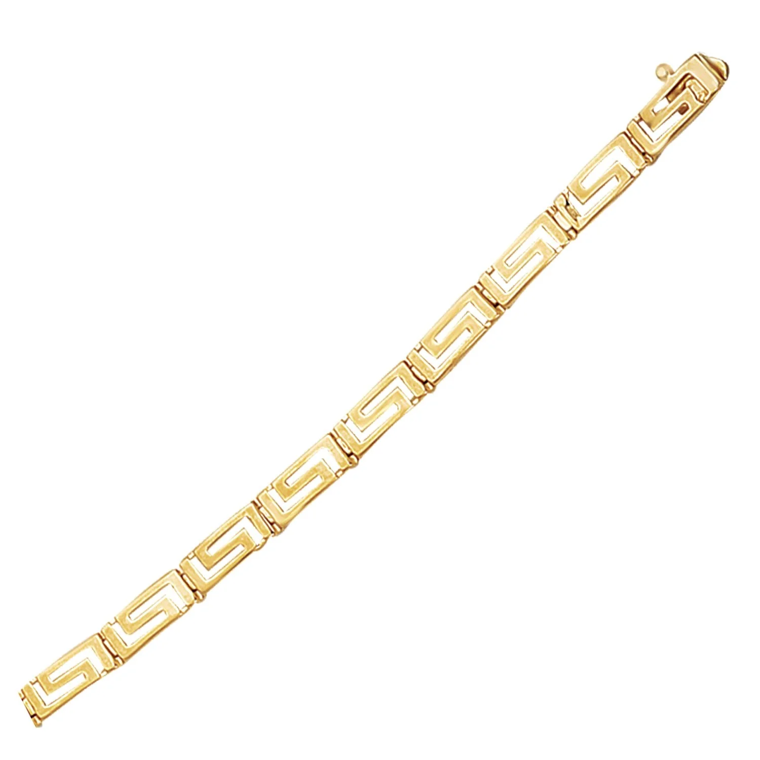 14k Yellow Gold Greek Fret Design Fancy Bracelet - Image 5
