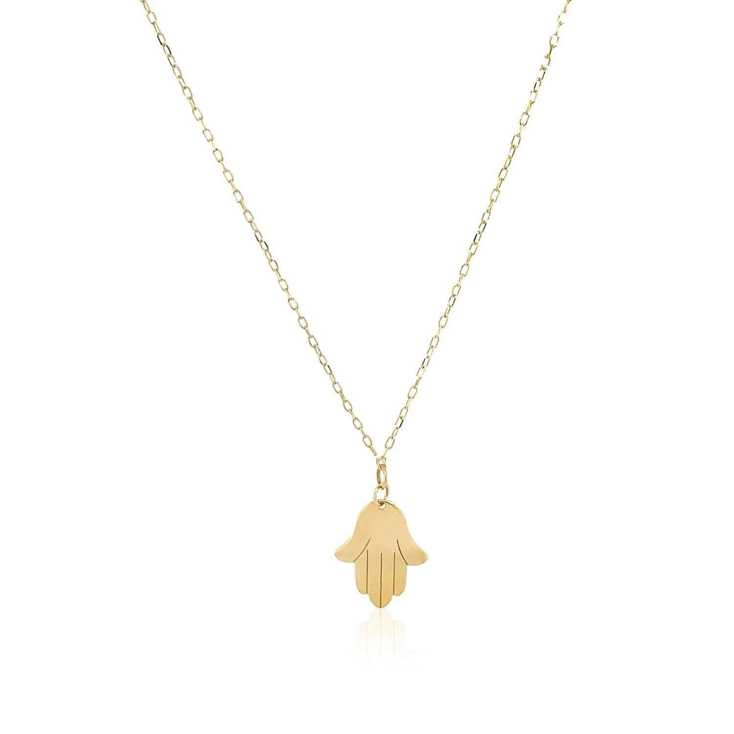 14K Yellow Gold Hand of Hamsa Necklace - Image 3