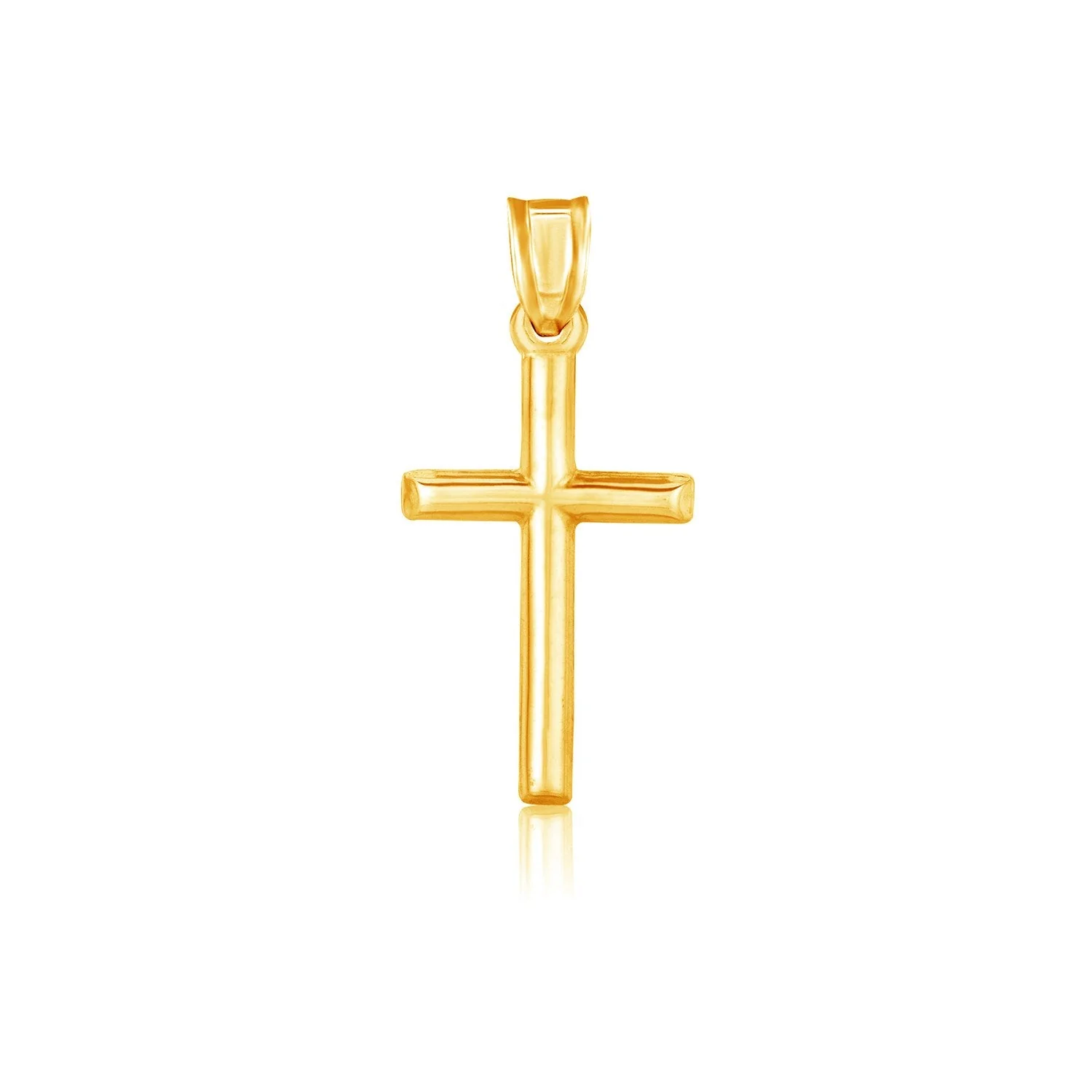 14k Yellow Gold High Polish Cross Pendant - Image 3