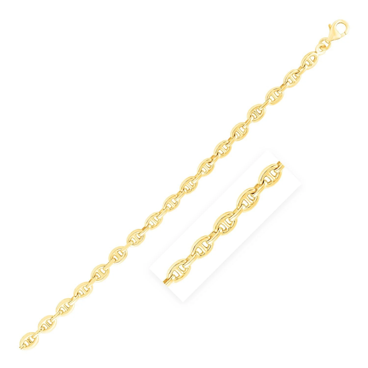 14k Yellow Gold High Polish Mariner Link Chain (5.4mm) - Image 3
