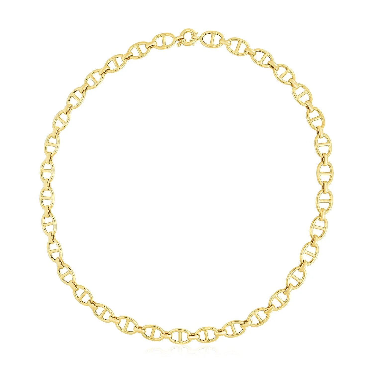 14k Yellow Gold High Polish Mariner Link Chain (8.8mm) - Image 3