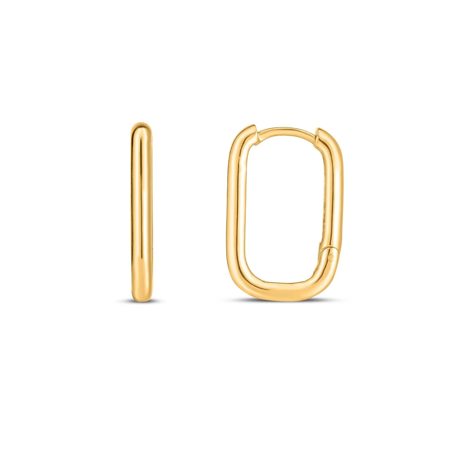 14k Yellow Gold Large Paperclip Huggies - Image 3