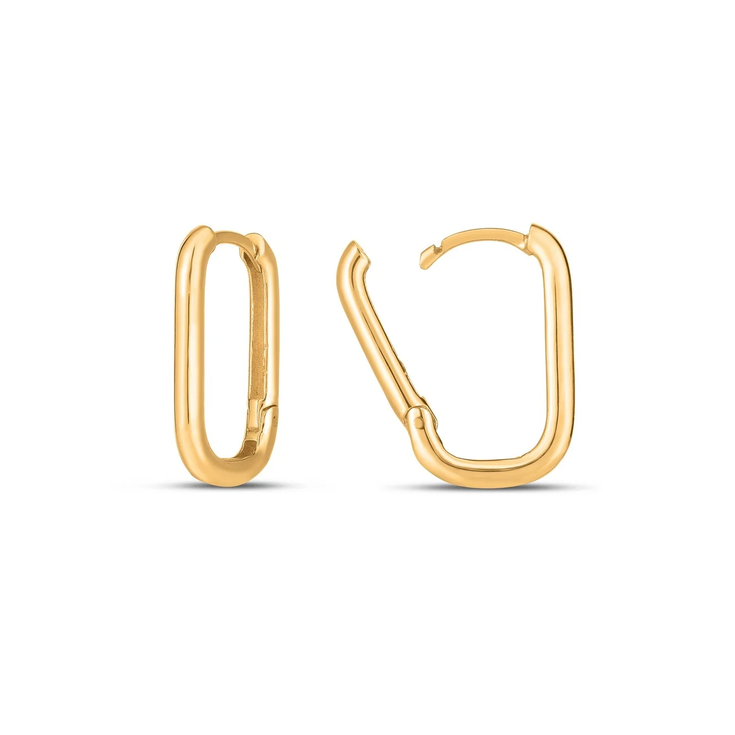 14k Yellow Gold Large Paperclip Huggies - Image 4