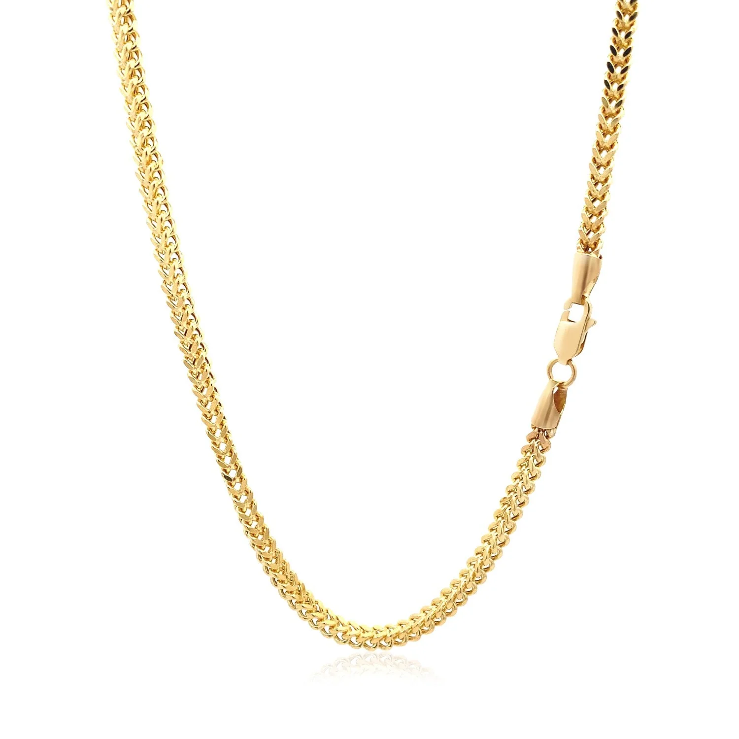 14k Yellow Gold Light Weight Wheat Chain (3.20 mm) - Image 9
