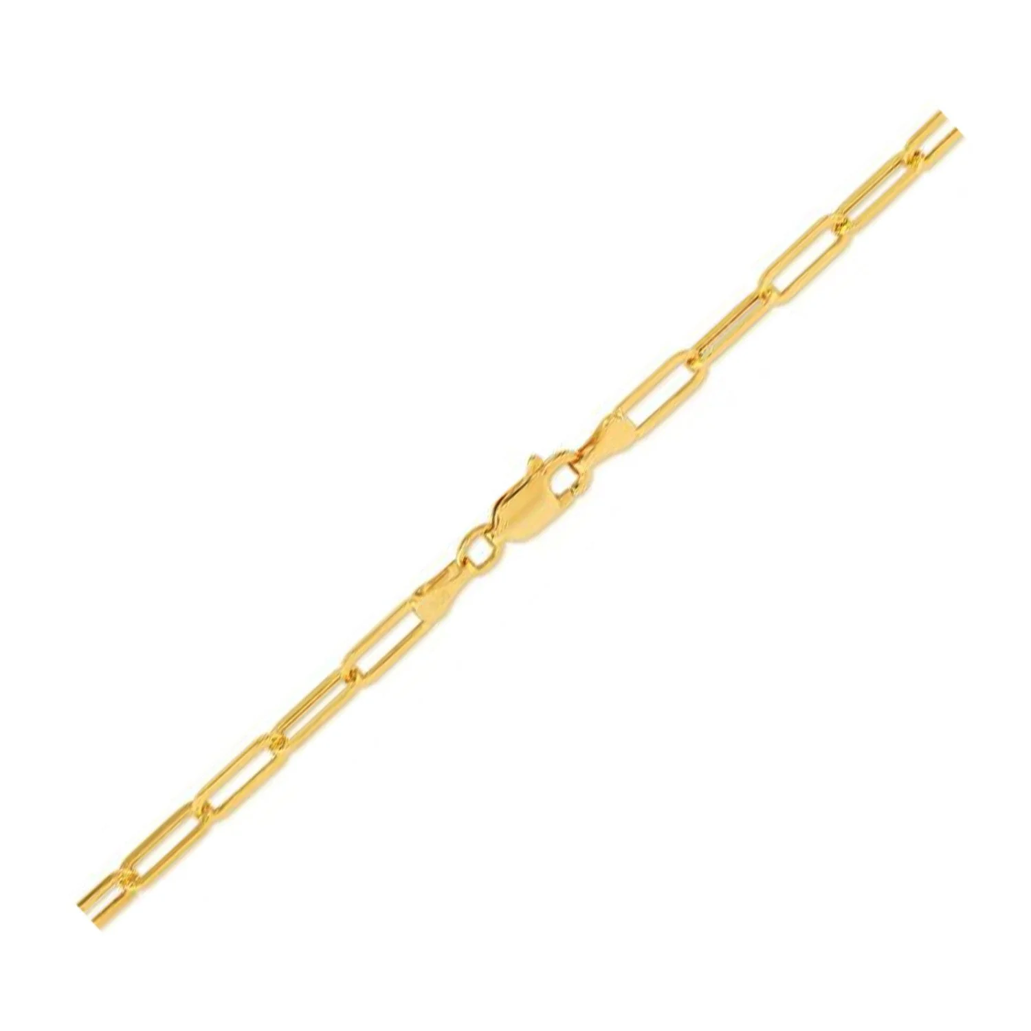 14K Yellow Gold Lite Paperclip Anklet (3.2mm) - Image 4