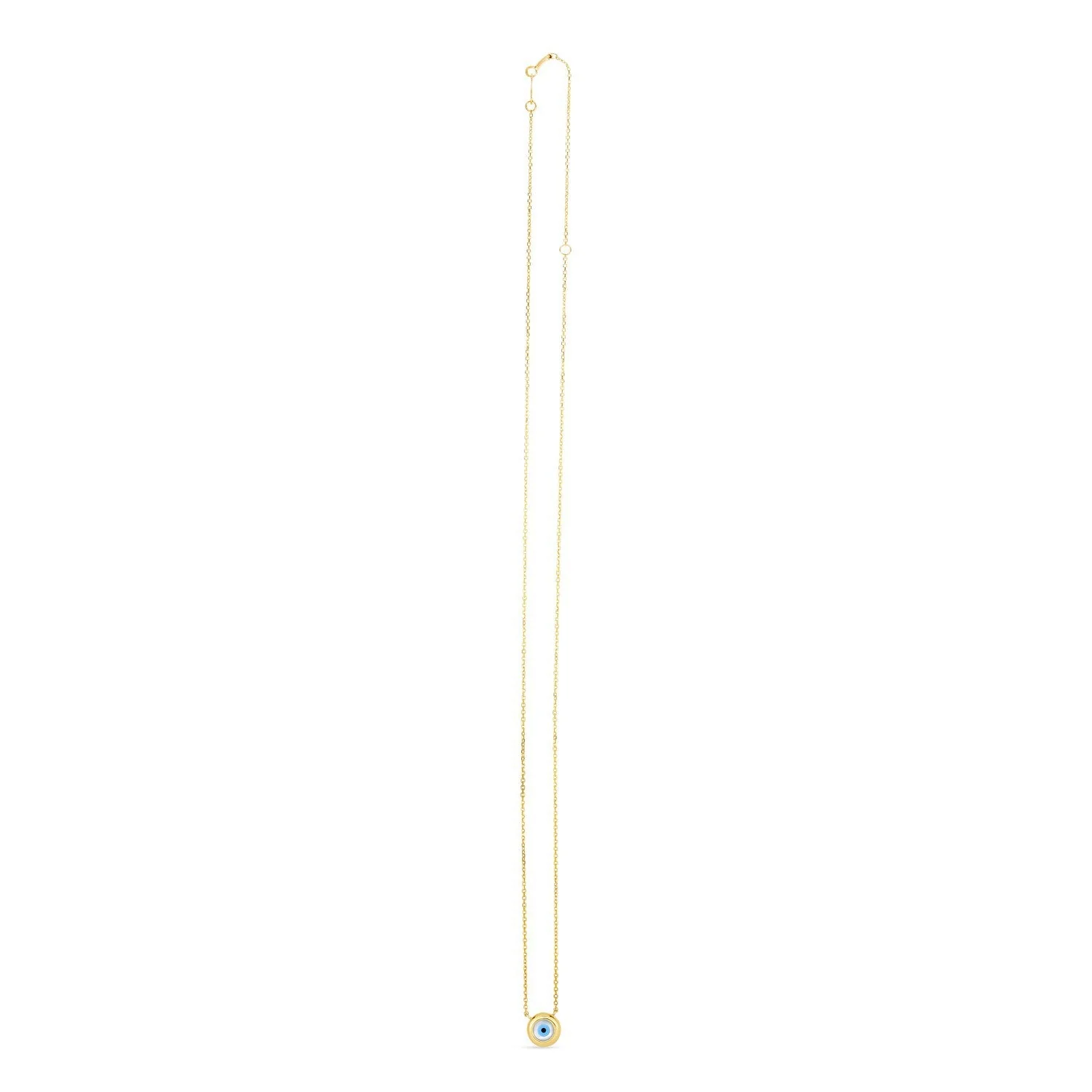 14k Yellow Gold MOP Evil Eye Necklace - Image 2