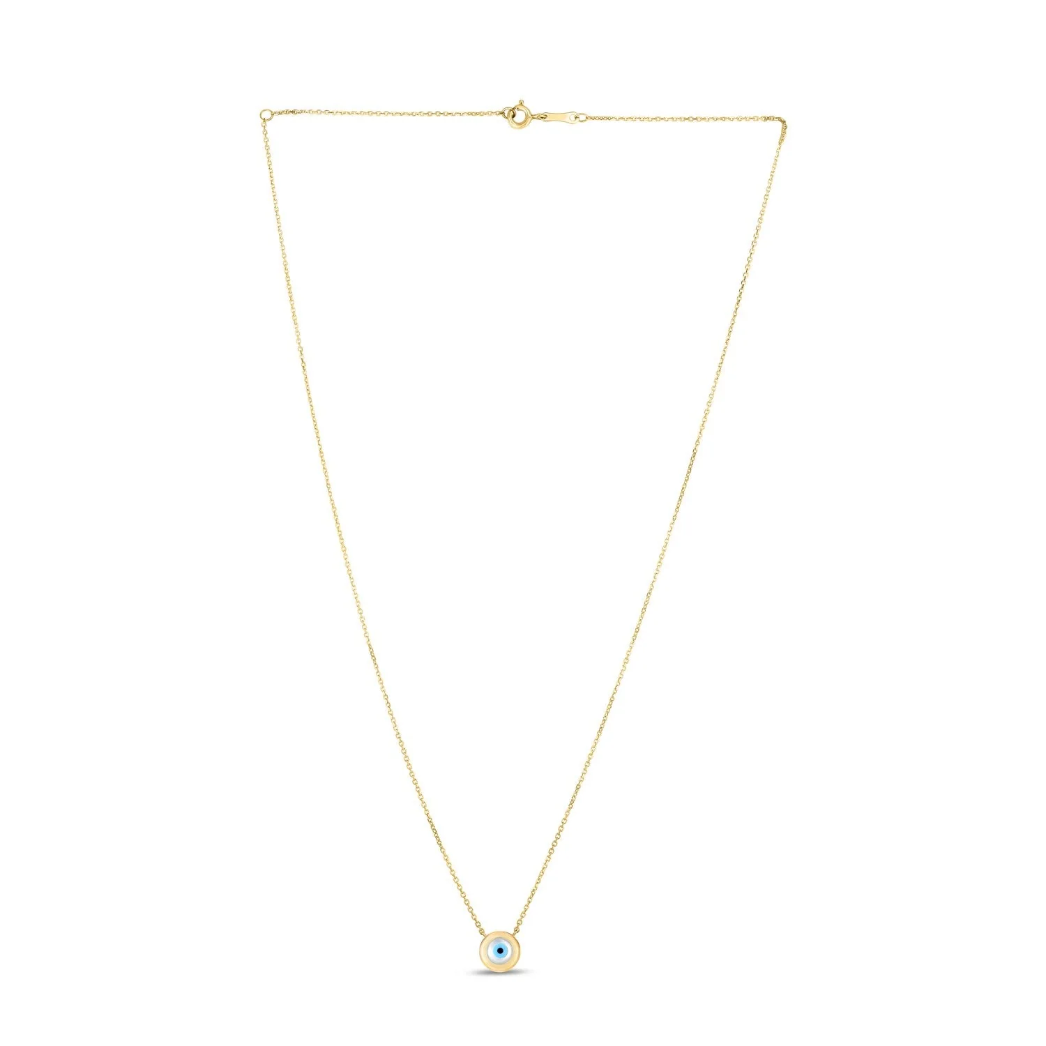 14k Yellow Gold MOP Evil Eye Necklace - Image 3