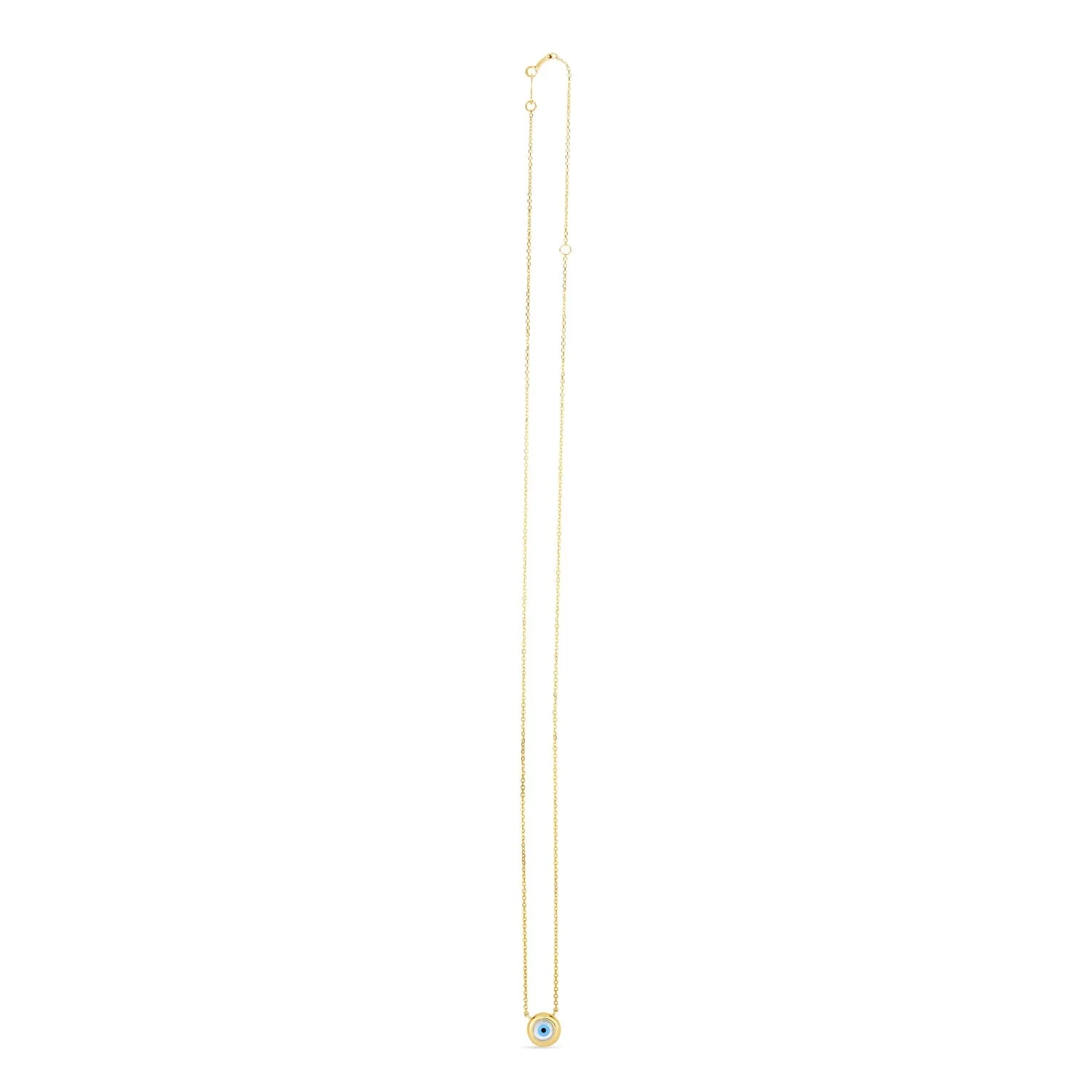 14k Yellow Gold MOP Evil Eye Necklace - Image 4