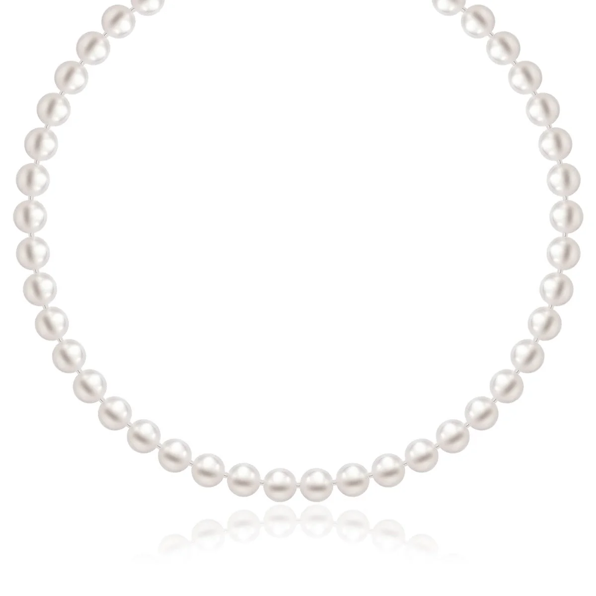 14k Yellow Gold Necklace with White Freshwater Cultured Pearls (6.0mm to 6.5mm) - Image 5