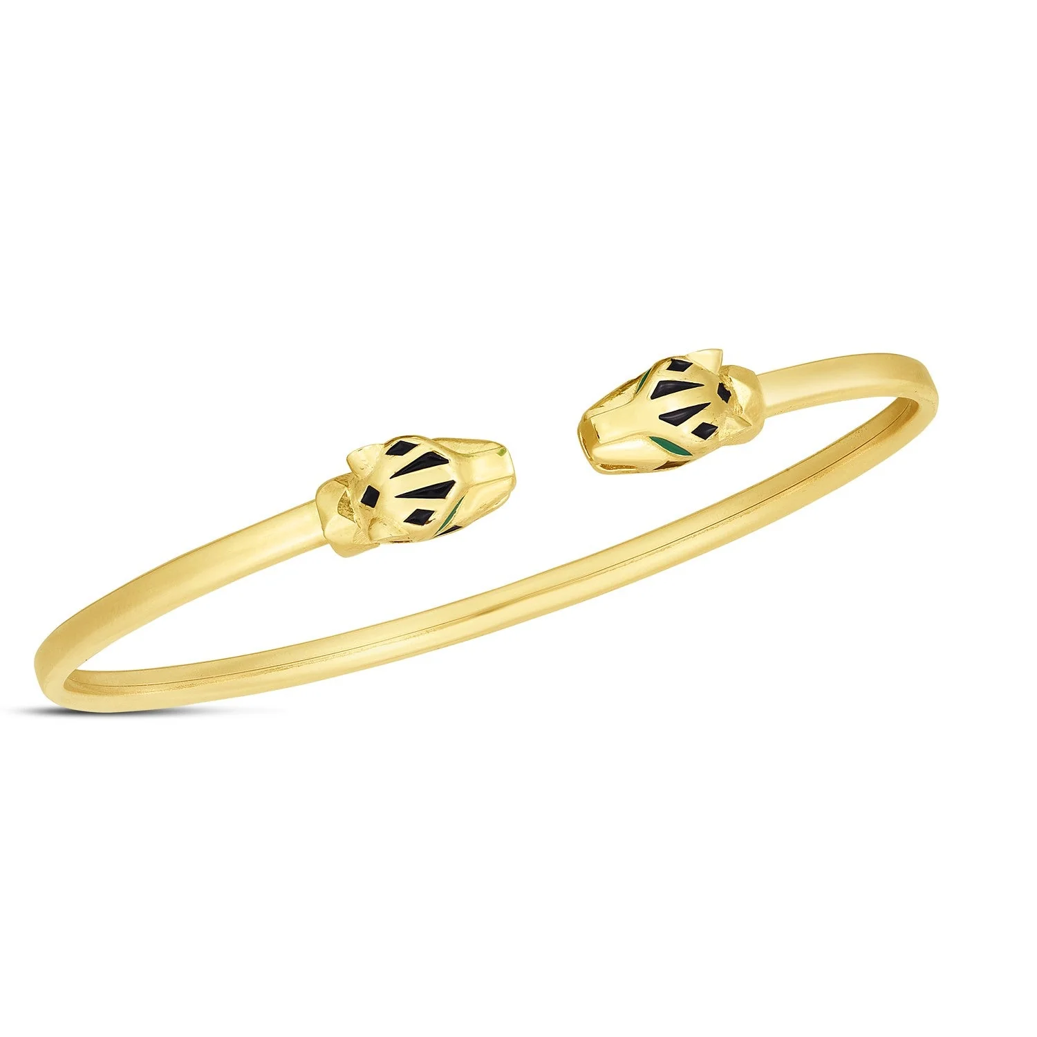 14k Yellow Gold Panther Bangle (3.00 mm) - Image 4