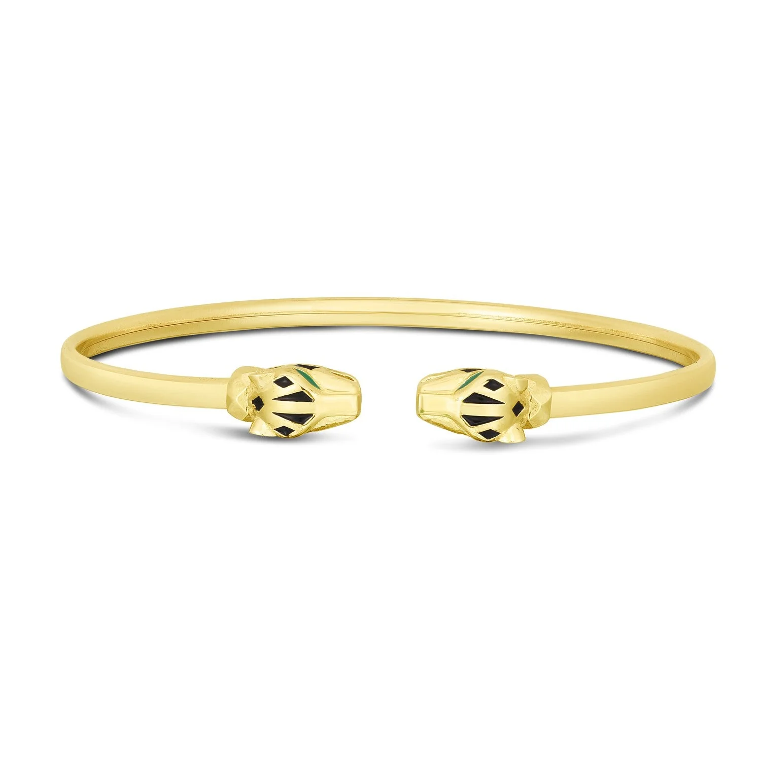 14k Yellow Gold Panther Bangle (3.00 mm) - Image 5