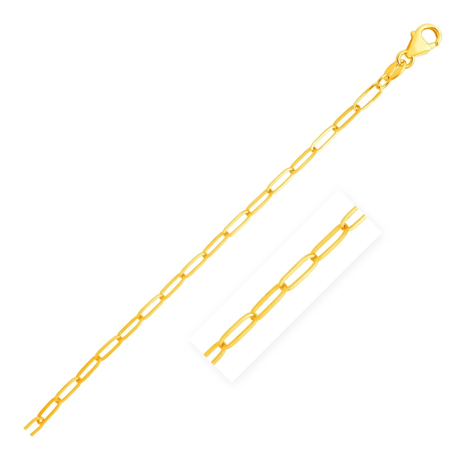 14K Yellow Gold Paperclip Chain (3.5mm) - Image 3
