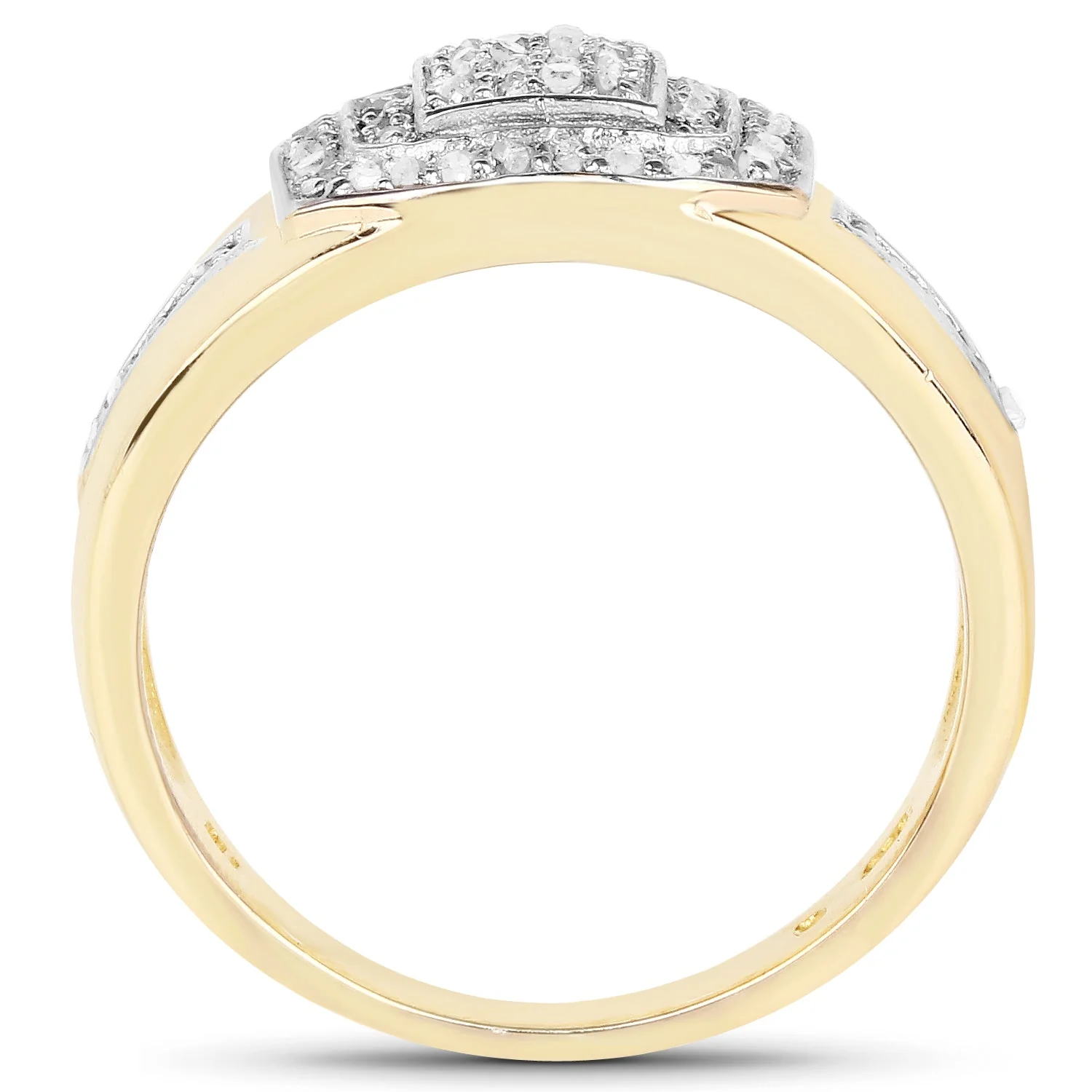 14K Yellow Gold Plated 0.29 Carat Genuine White Diamond .925 Sterling Silver Ring - Image 2