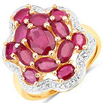 14K Yellow Gold Plated 4.18 Carat Genuine Glass Filled Ruby .925 Sterling Silver Ring - Image 4