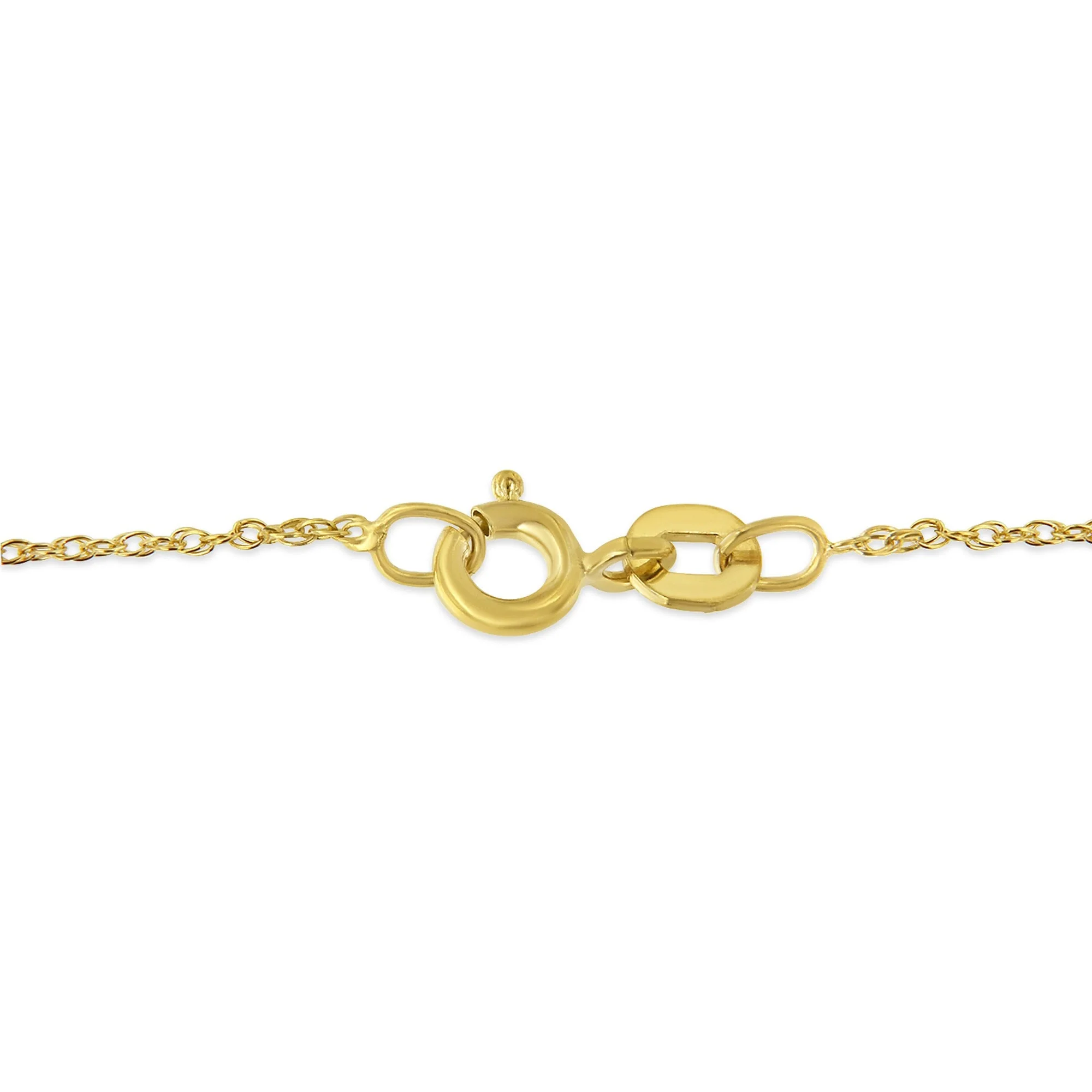 14K Yellow Gold Plated .925 Sterling Silver Diamond Accent Ribbon & Heart 18" Pendant Necklace (H-I Color, I2-I3 Clarity) - Image 3