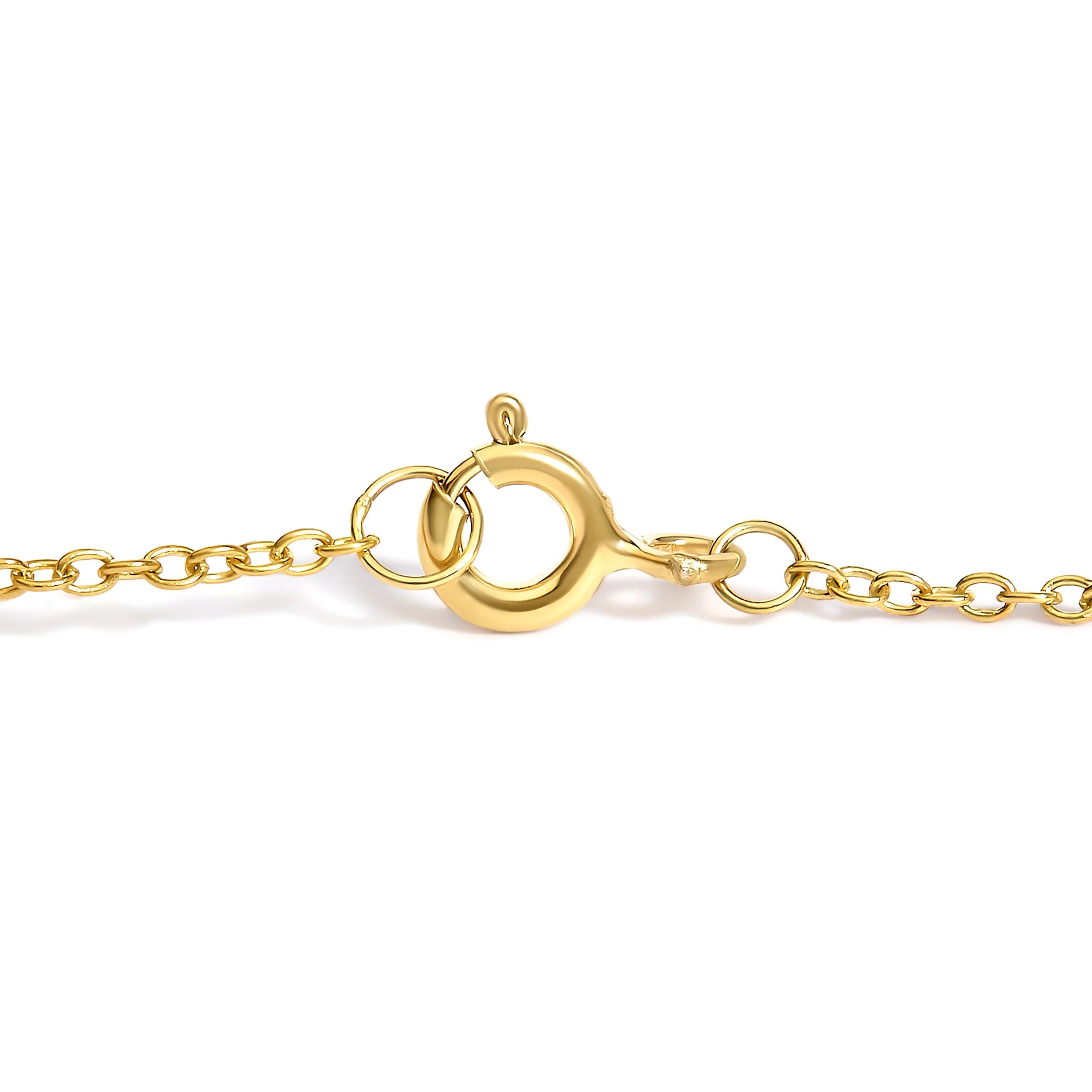14K Yellow Gold Plated Sterling Silver 1/2 Cttw Lab Grown Diamond Rose Motif Link Bracelet - Image 2