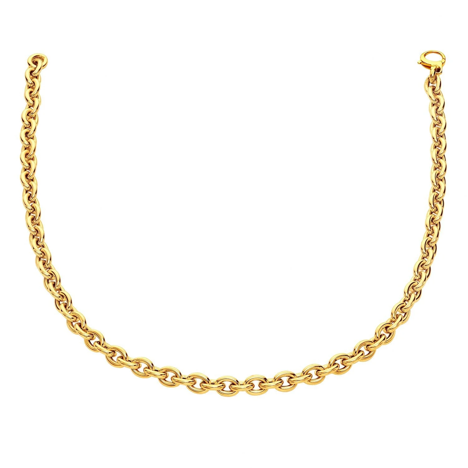 14k Yellow Gold Polished Cable Link Necklace - Image 3
