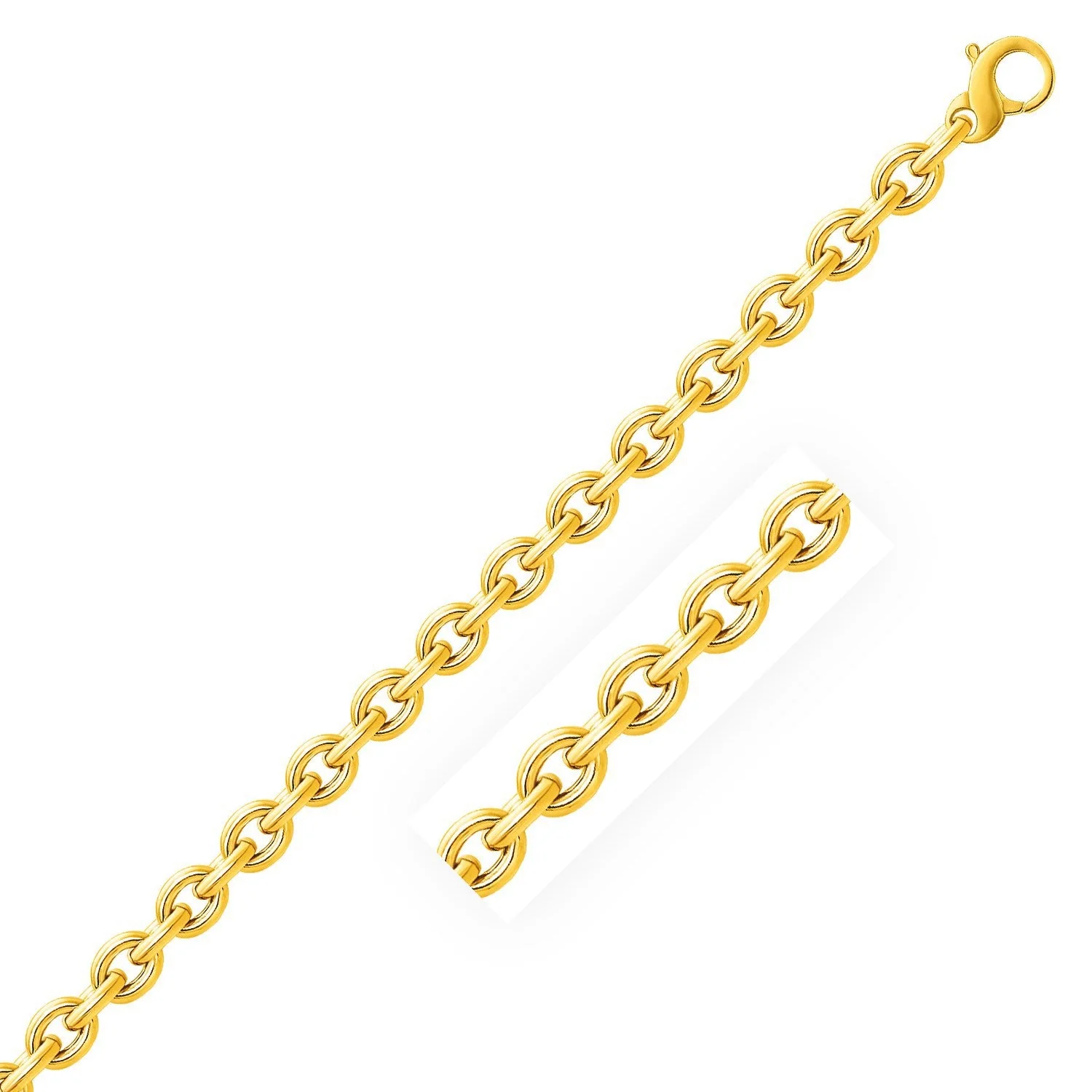 14k Yellow Gold Polished Cable Motif Bracelet - Image 2