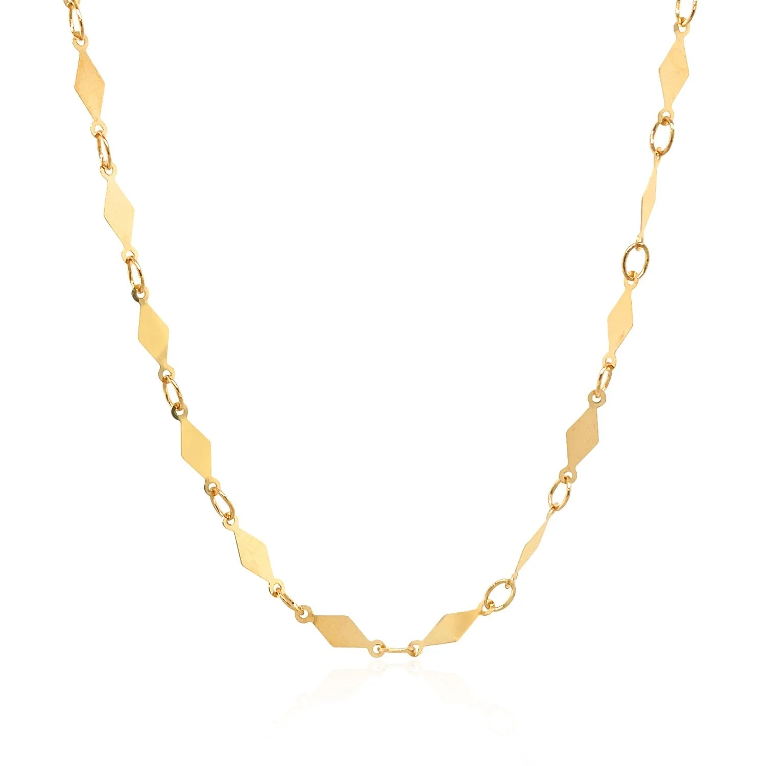 14K Yellow Gold Polished Diamond Motif Chain (3.0mm) - Image 4