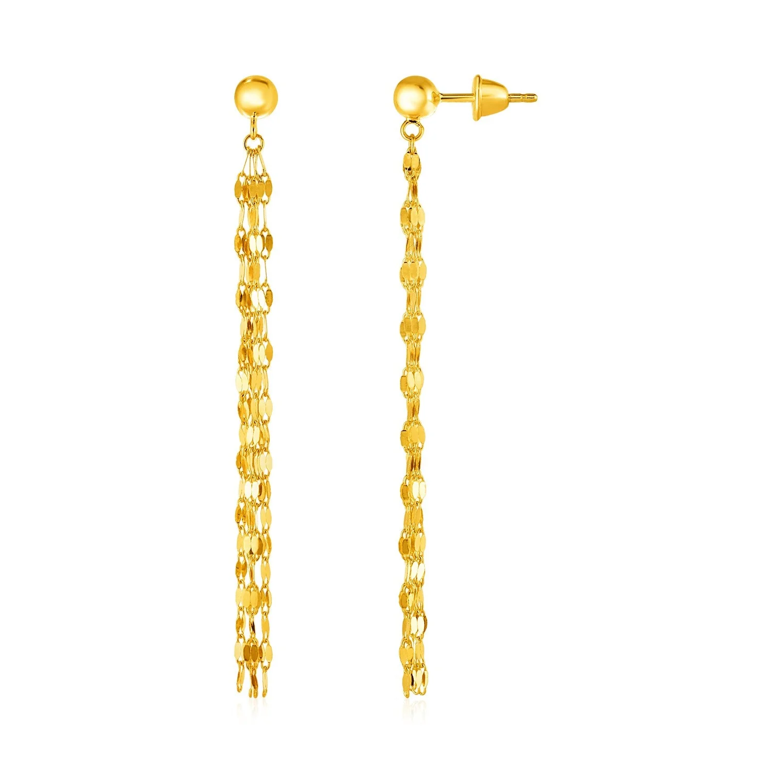 14k Yellow Gold Polished Drop Earrings - Image 2