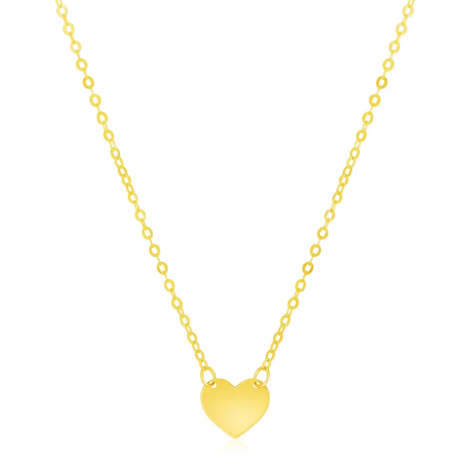 14k Yellow Gold Polished Mini Heart Necklace
