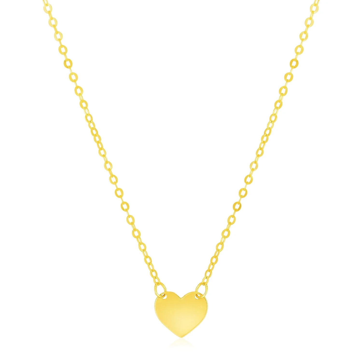 14k Yellow Gold Polished Mini Heart Necklace - Image 4