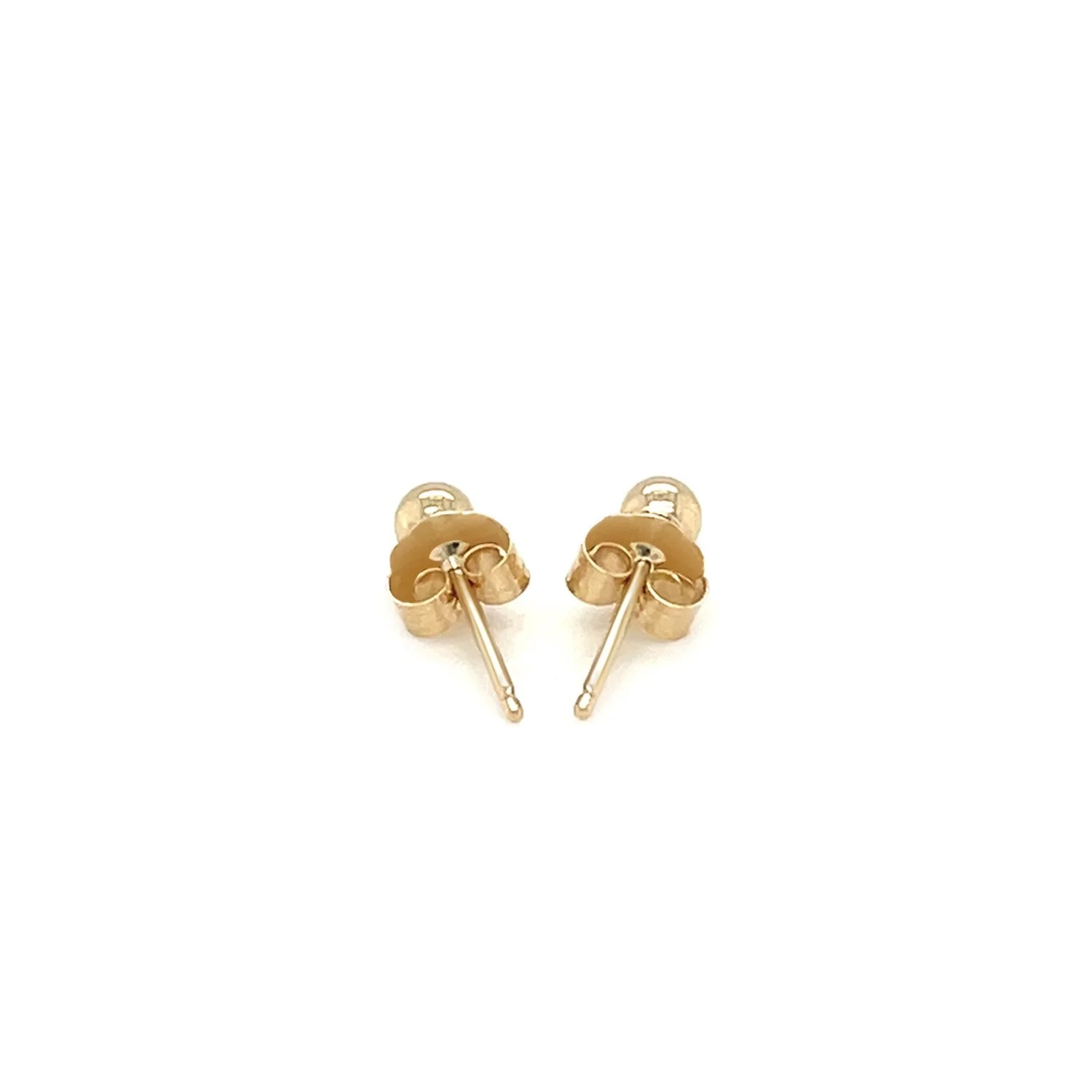 14k Yellow Gold Polished Round Stud Earrings - Image 6