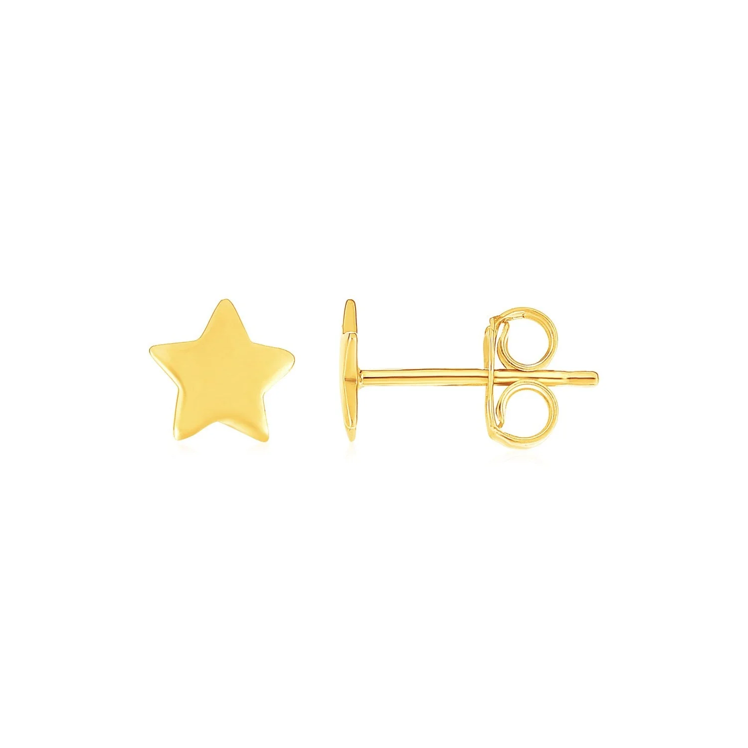 14k Yellow Gold Post Earrings with Stars - Image 4