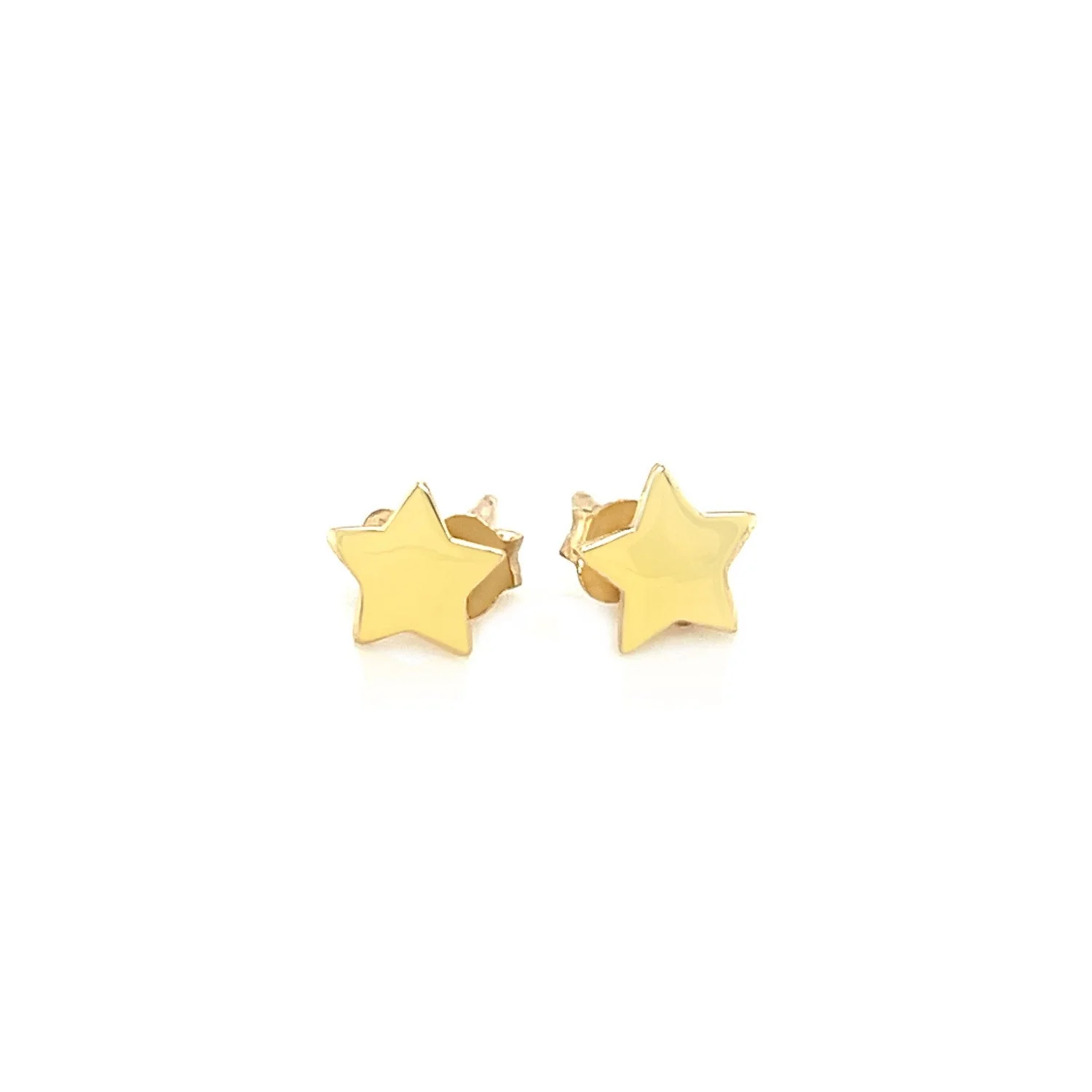14k Yellow Gold Post Earrings with Stars - Image 5