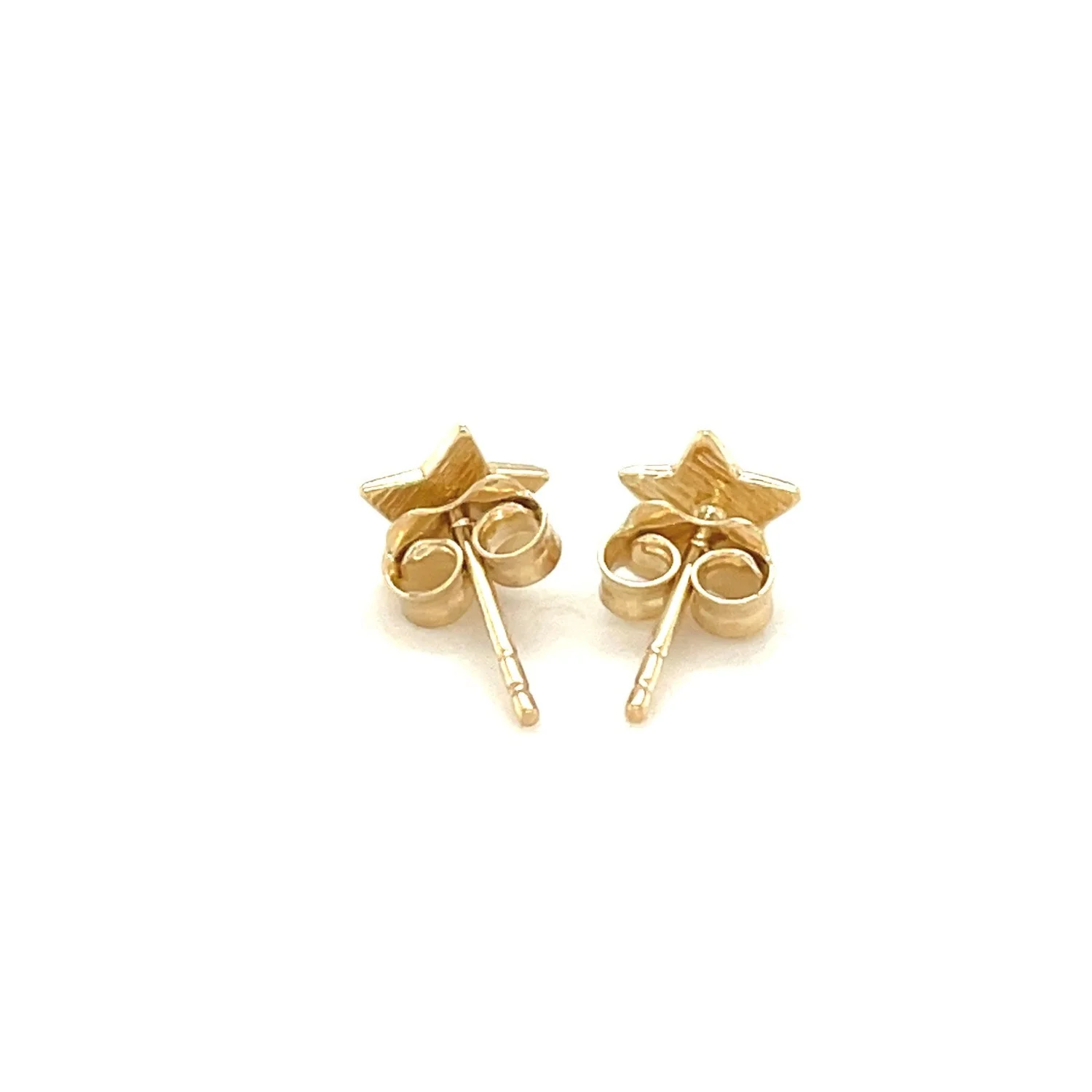 14k Yellow Gold Post Earrings with Stars - Image 6