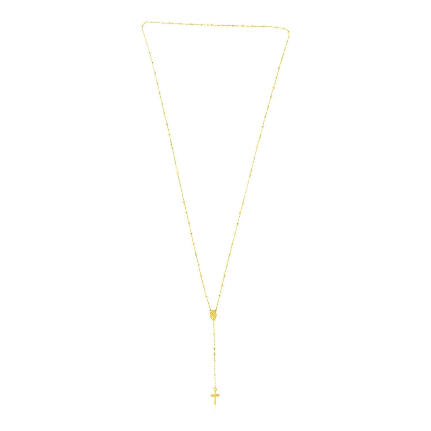 14k Yellow Gold Rosary Necklace - Image 3