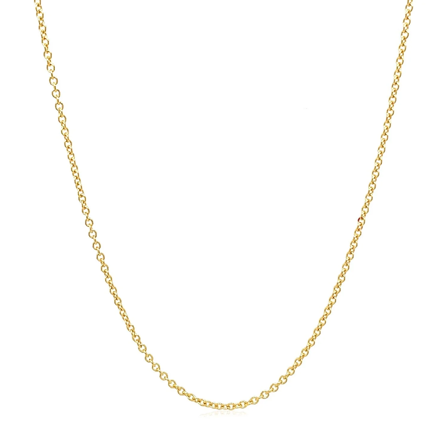 14k Yellow Gold Round Cable Link Chain 1.3mm - Image 8