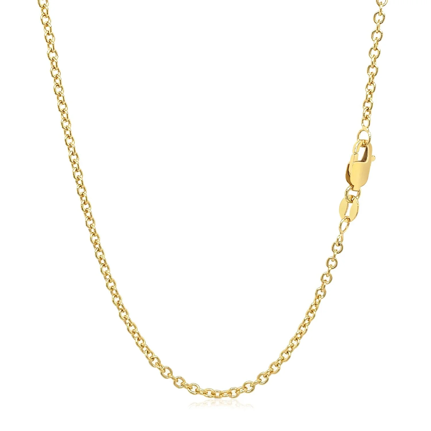 14k Yellow Gold Round Cable Link Chain 1.9mm - Image 10