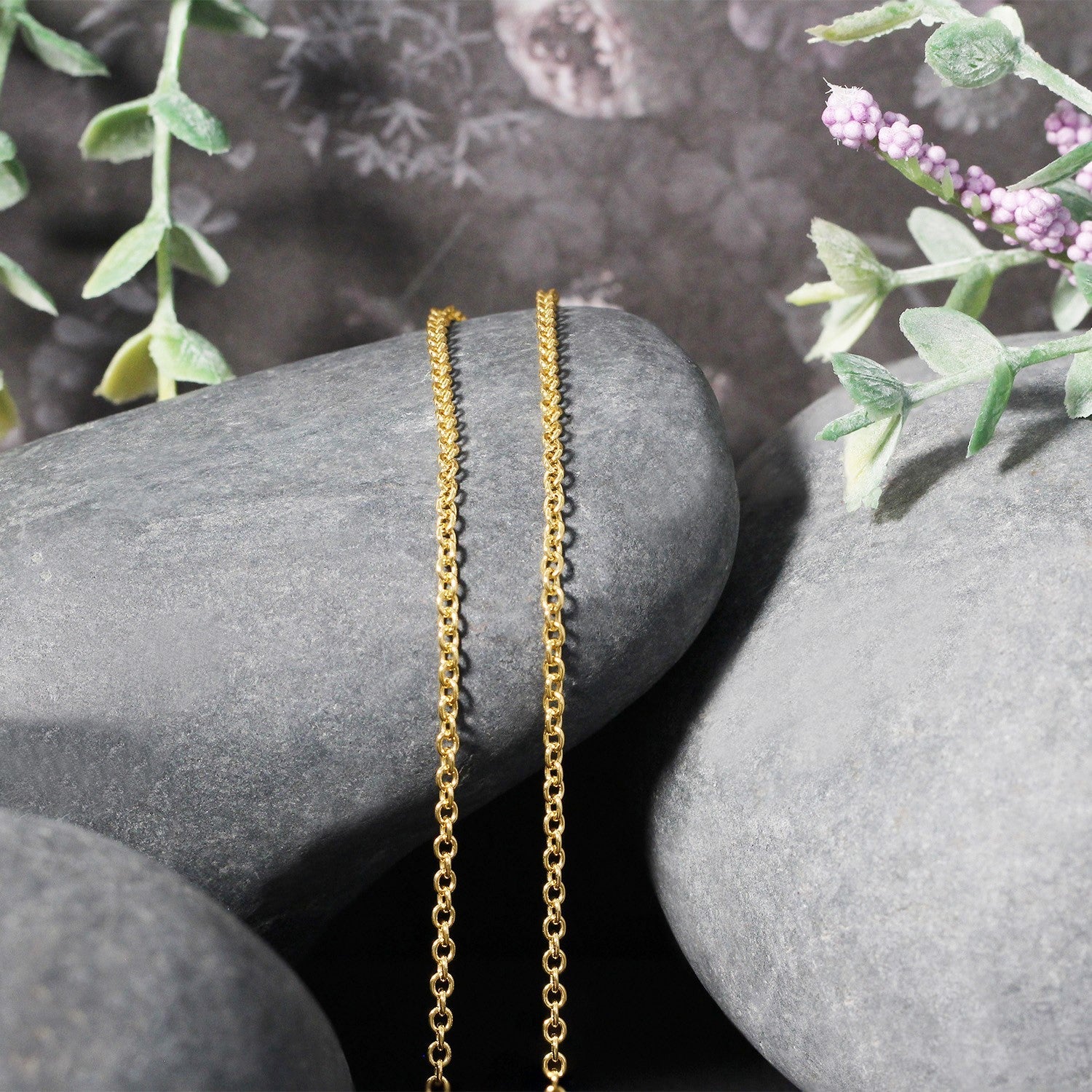 14k Yellow Gold Round Cable Link Chain 1.9mm - Image 11