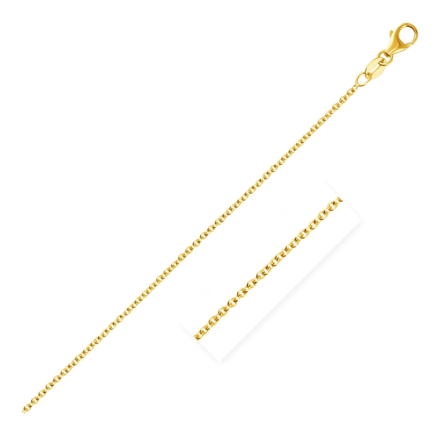 14k Yellow Gold Round Cable Link Chain 1.9mm - Image 7
