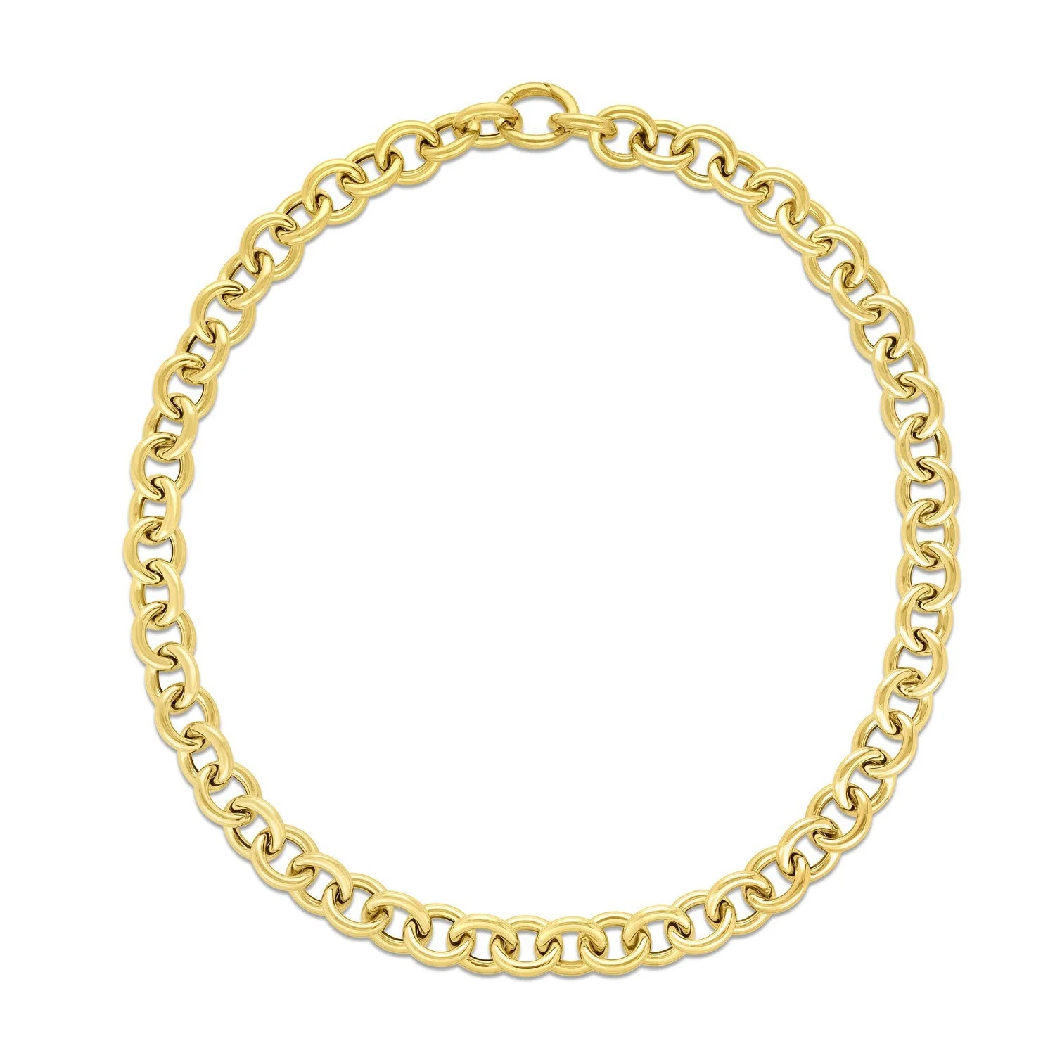14k Yellow Gold Round Link Chain Necklace - Image 2