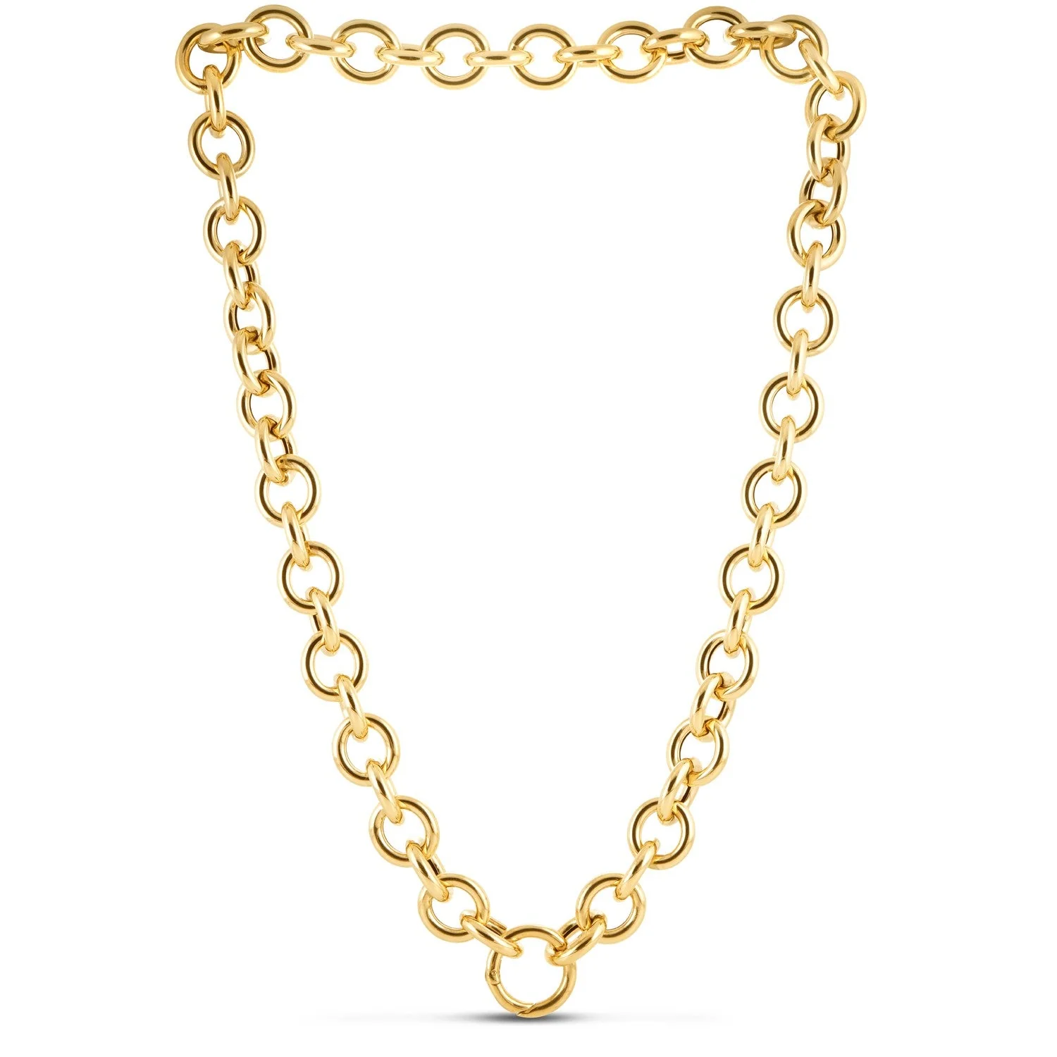 14k Yellow Gold Round Link Chain Necklace - Image 3