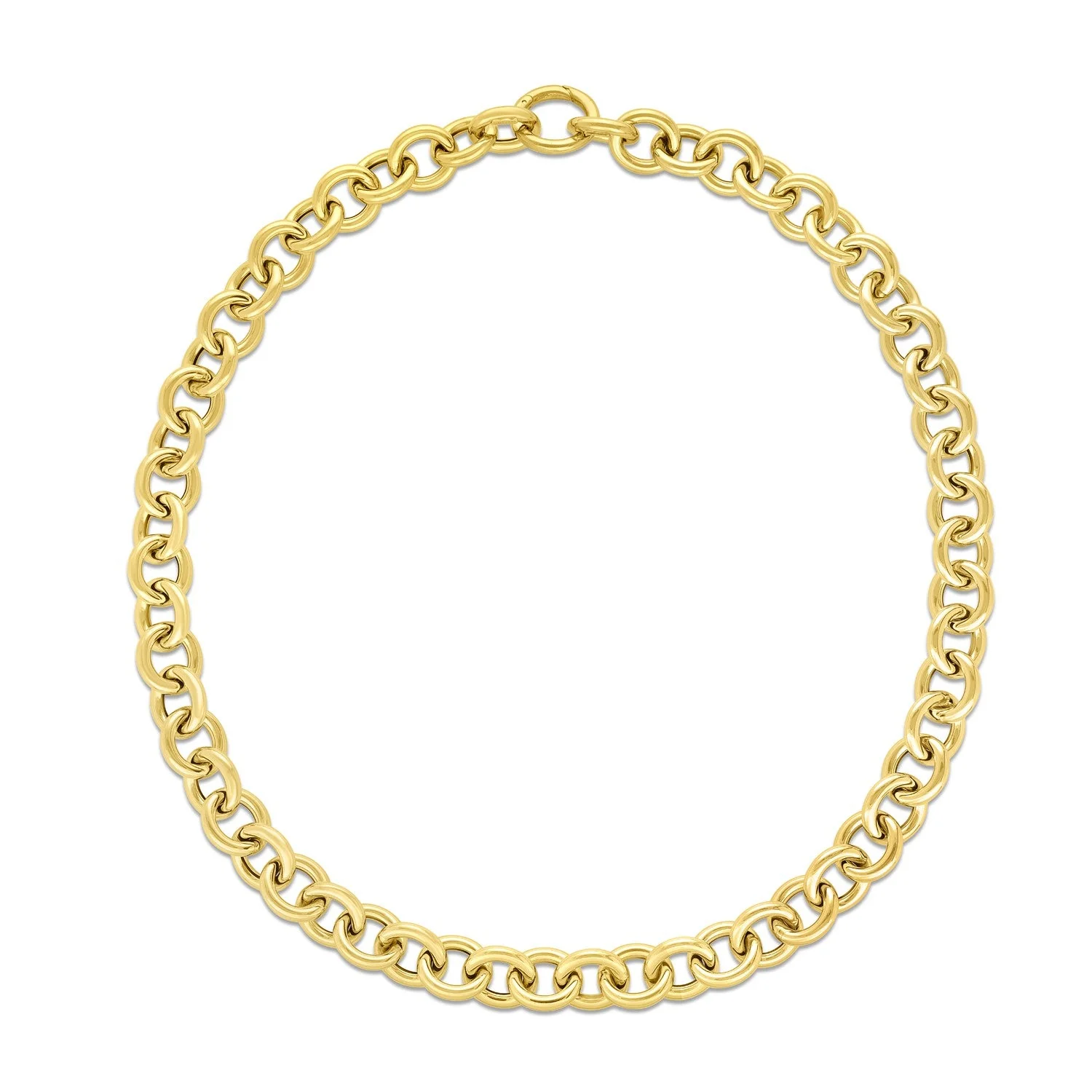 14k Yellow Gold Round Link Chain Necklace - Image 4