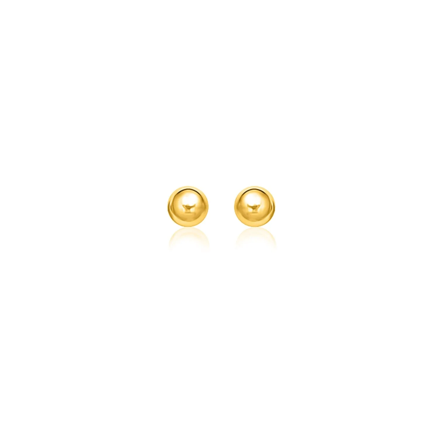 14k Yellow Gold Round Motif Stud Earrings (7.0 mm) - Image 2