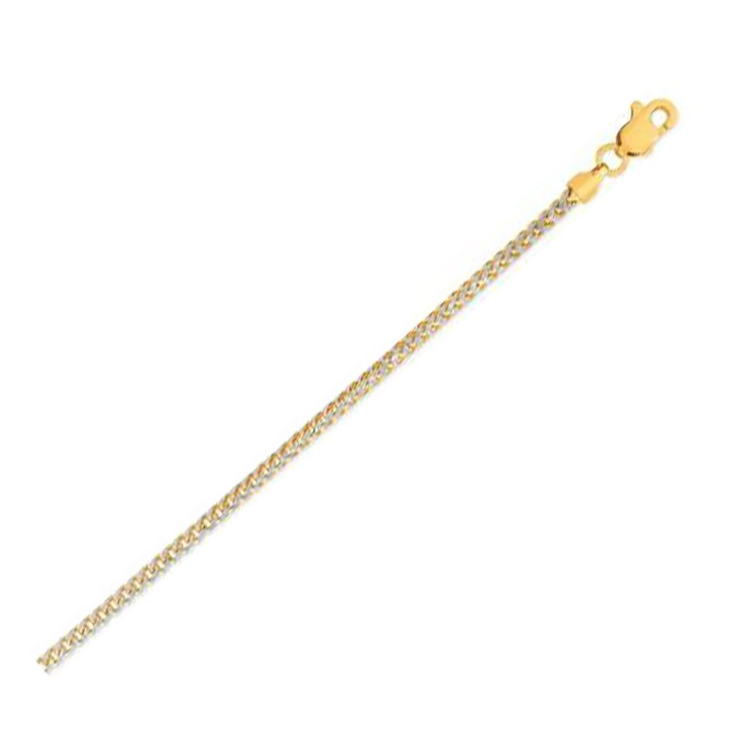 14k Yellow Gold Round Pave Franco Chain (2.30 mm) - Image 4