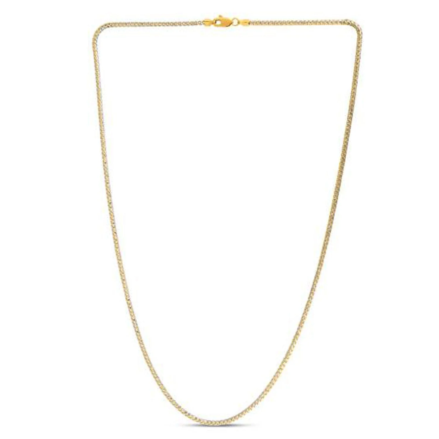 14k Yellow Gold Round Pave Franco Chain (2.30 mm) - Image 6