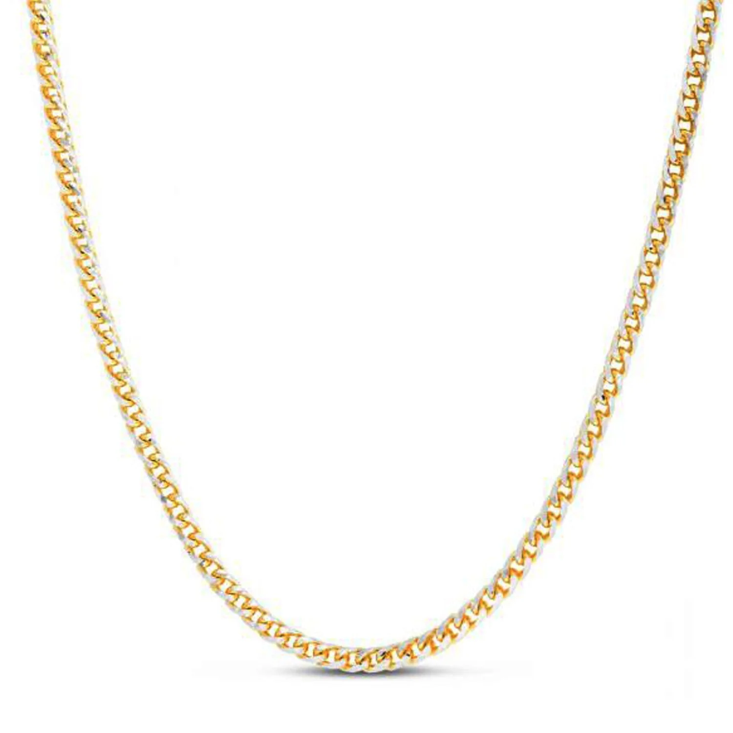 14k Yellow Gold Round Pave Franco Chain (4.00 mm) - Image 2