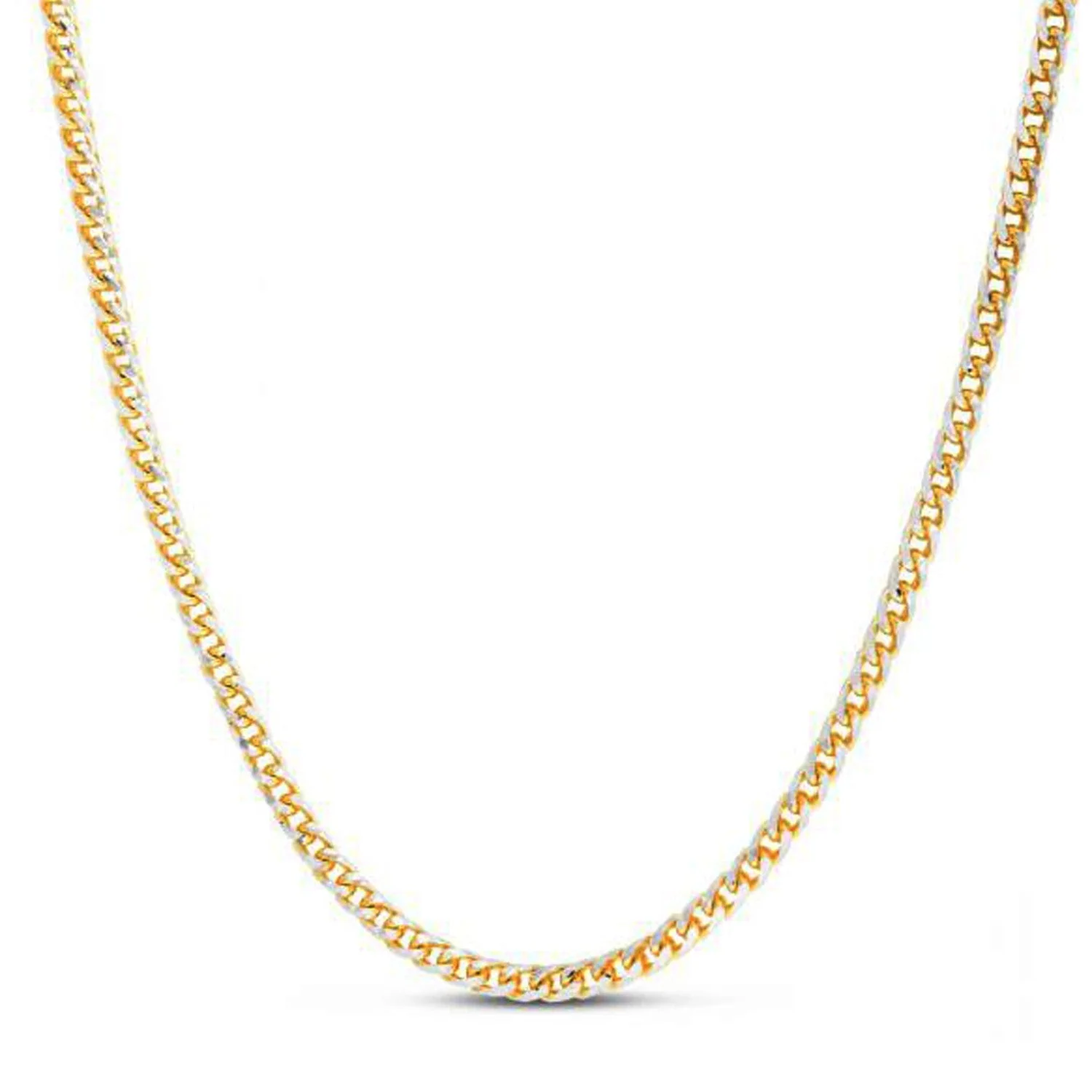 14k Yellow Gold Round Pave Franco Chain (4.00 mm) - Image 5