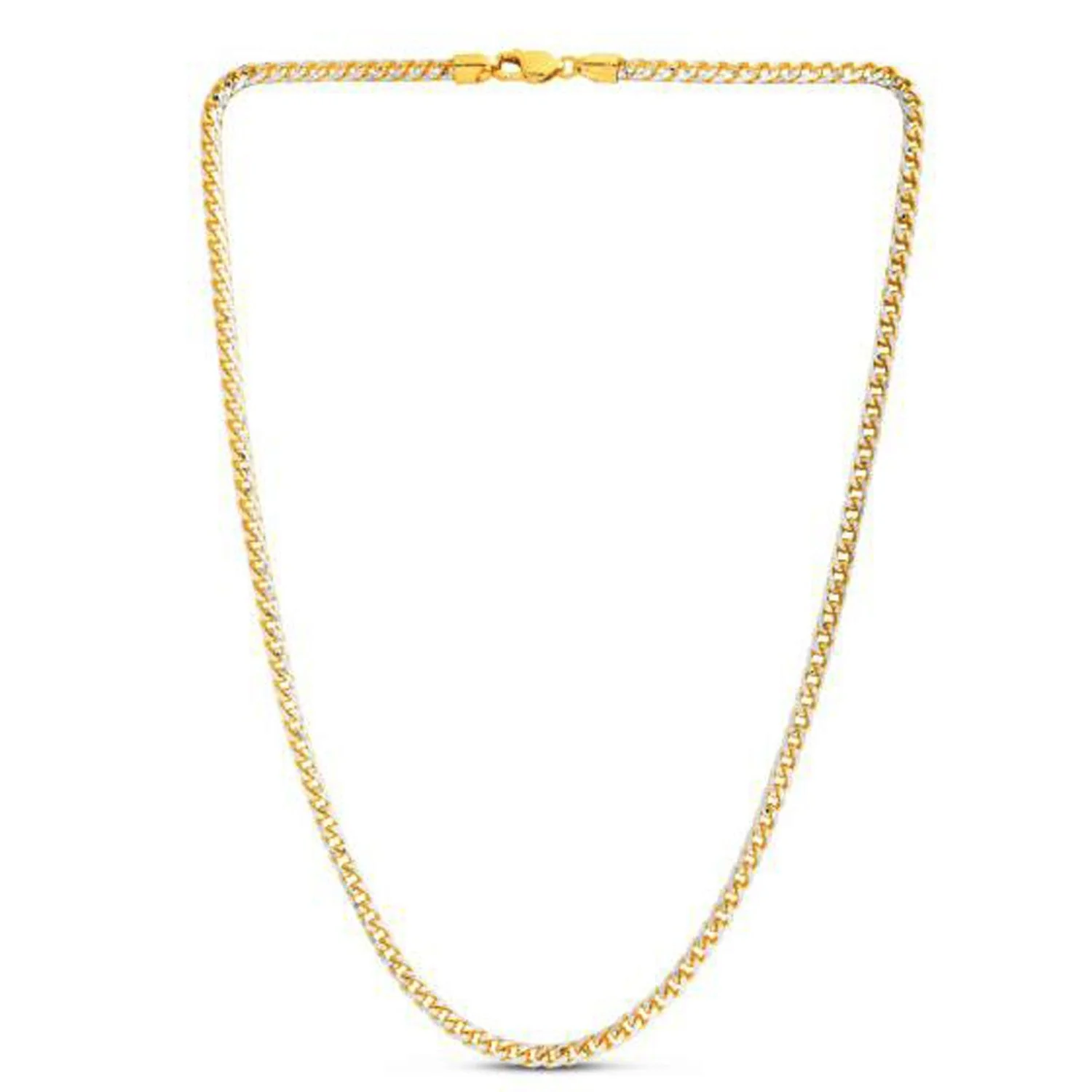 14k Yellow Gold Round Pave Franco Chain (4.00 mm) - Image 6
