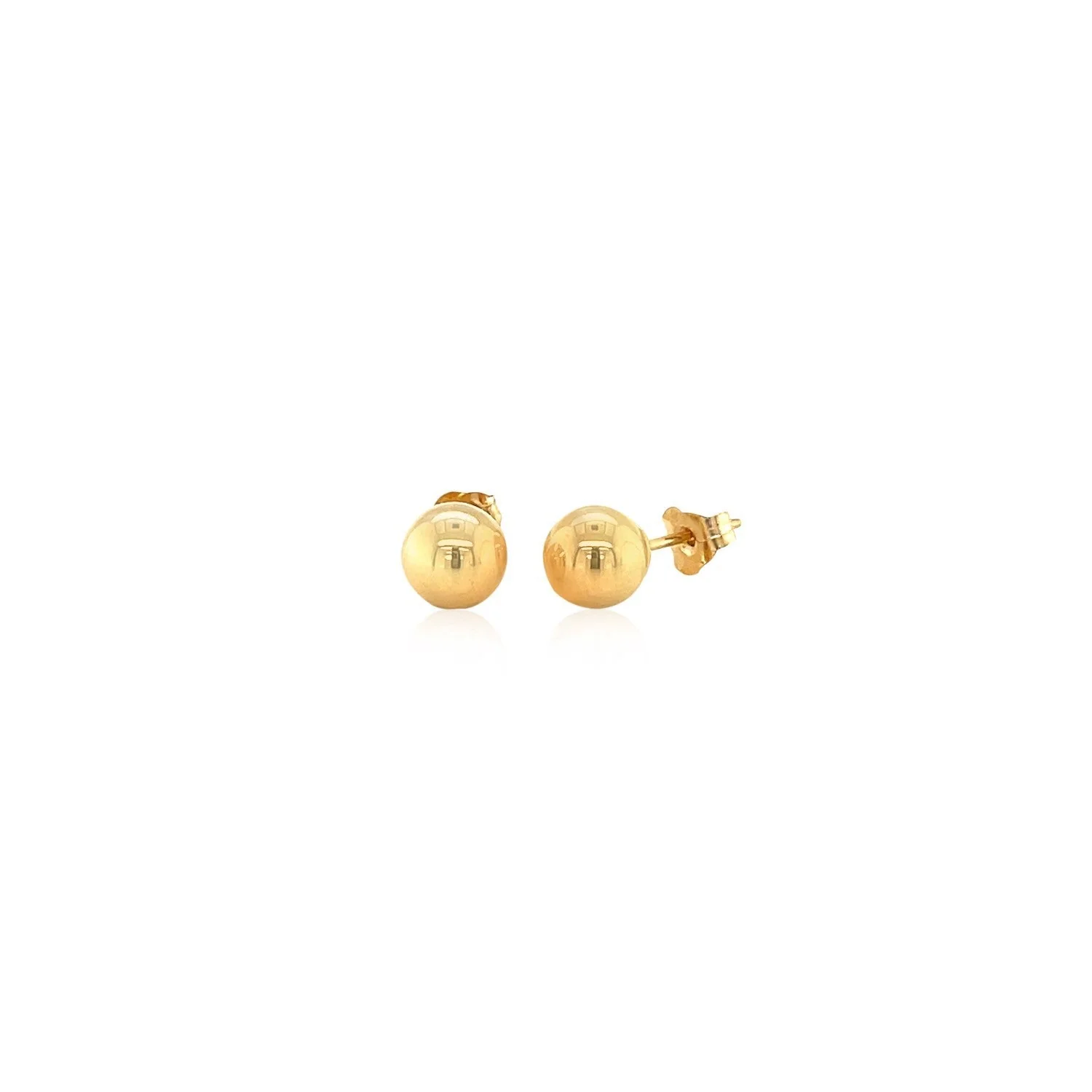 14k Yellow Gold Round Stud Earrings (6.0 mm) - Image 2